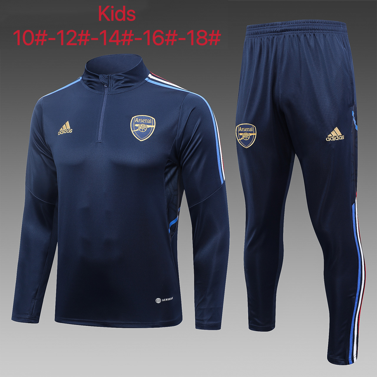 Arsenal 23-24 Kids Long Sleeve Training Set Royal Blue - JerseysGala