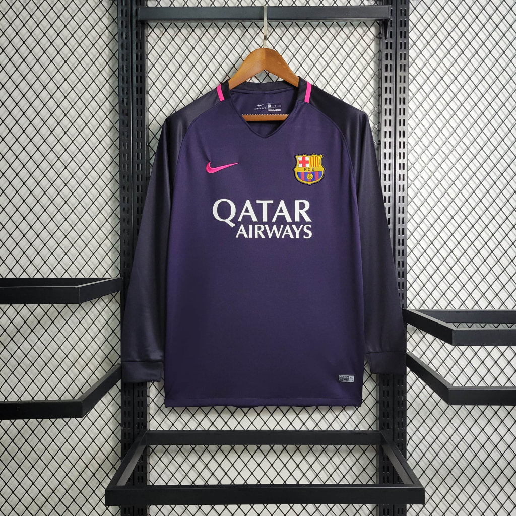 B.A.R.S.A Retro 16-17 Away Stadium Long Sleeve Jersey - JerseysGala