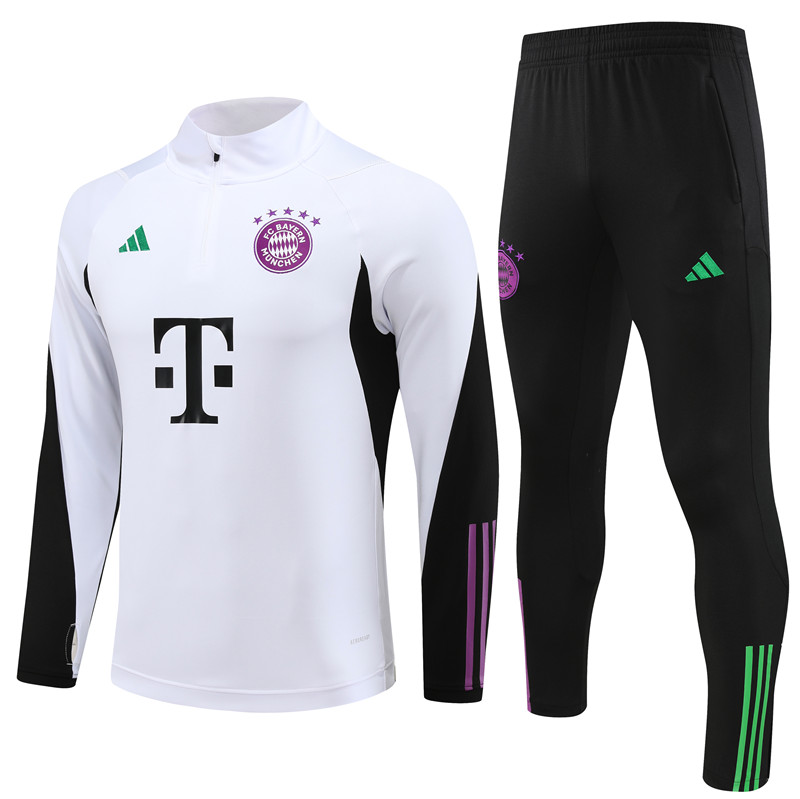 Bayern Munich 23-24 Long Sleeve Training Set -White - JerseysGala