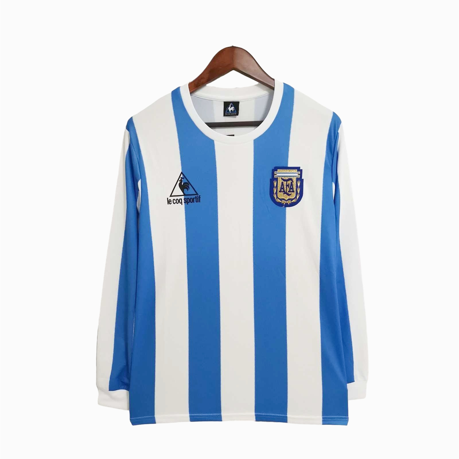 Retro Argentina 1986 Home Stadium Long Sleeve Jersey - JerseysGala