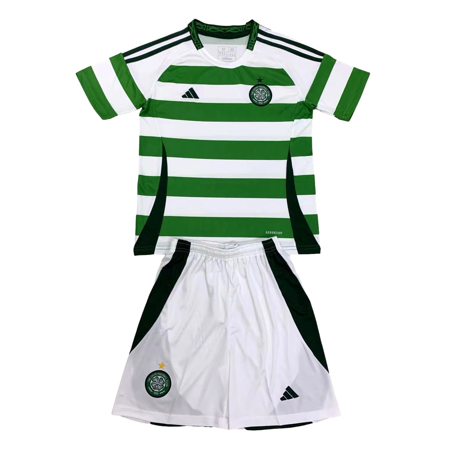 Celtic 24-25 Home Stadium Kids Kit - No Sponsor Version - JerseysGala