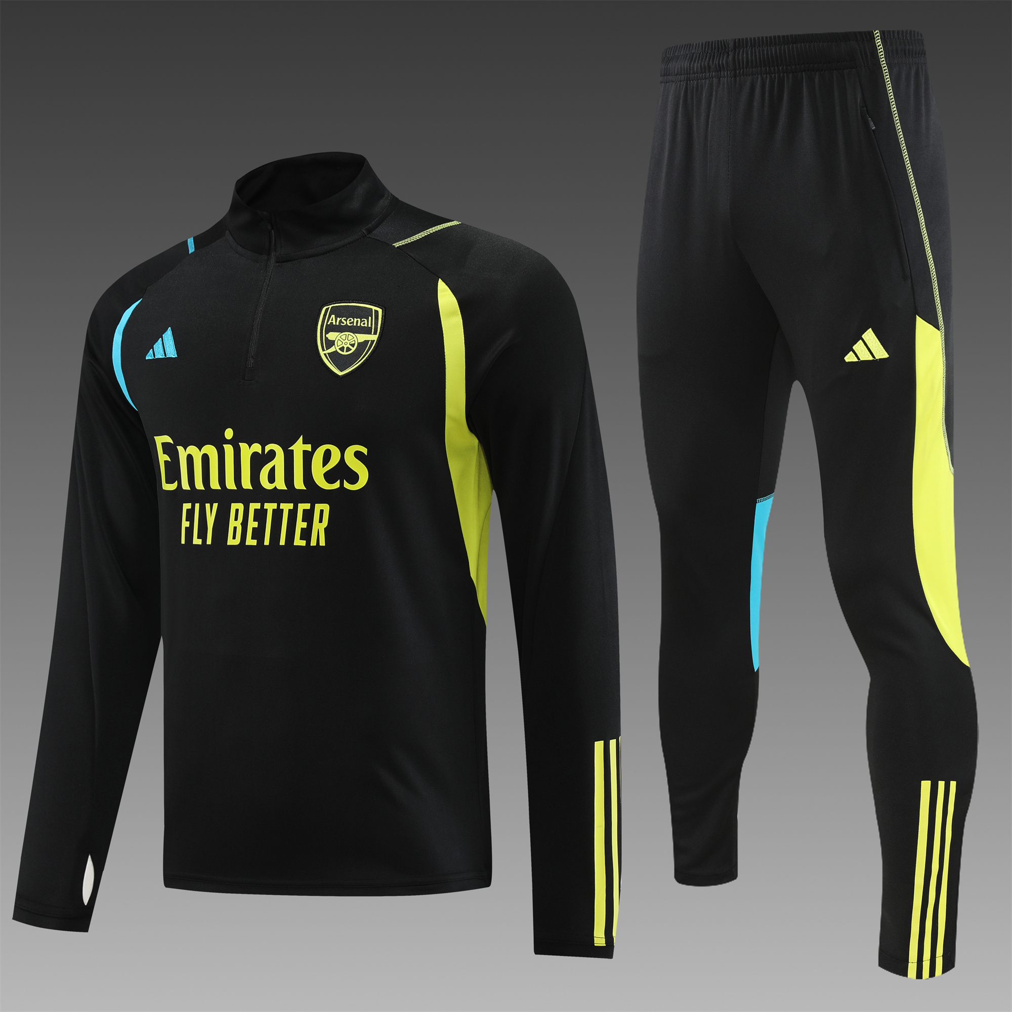 Arsenal 23-24 Long Sleeve Training Set Black - JerseysGala