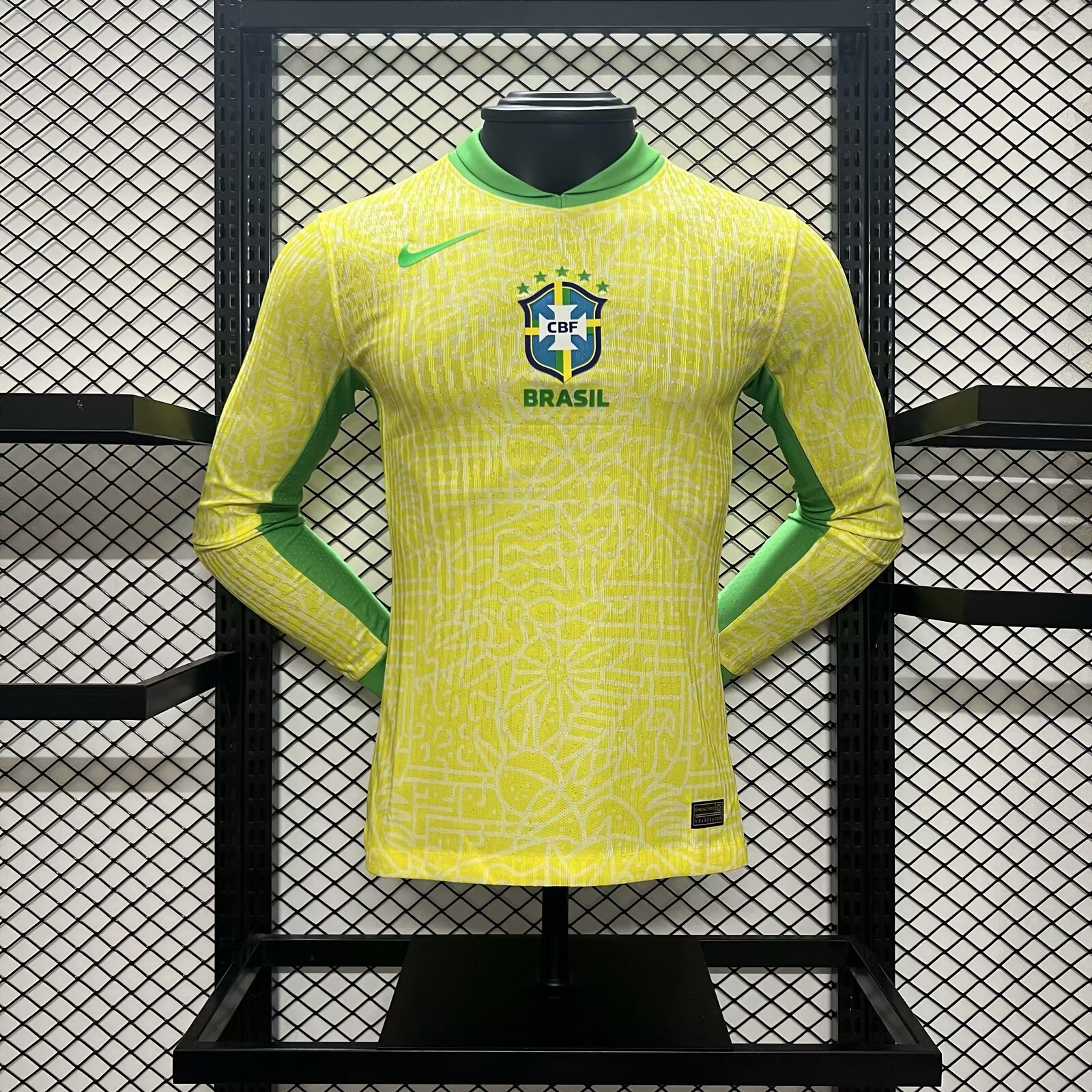 Brazil 2024 Home Long Sleeve Stadium Jersey - Player Version - JerseysGala