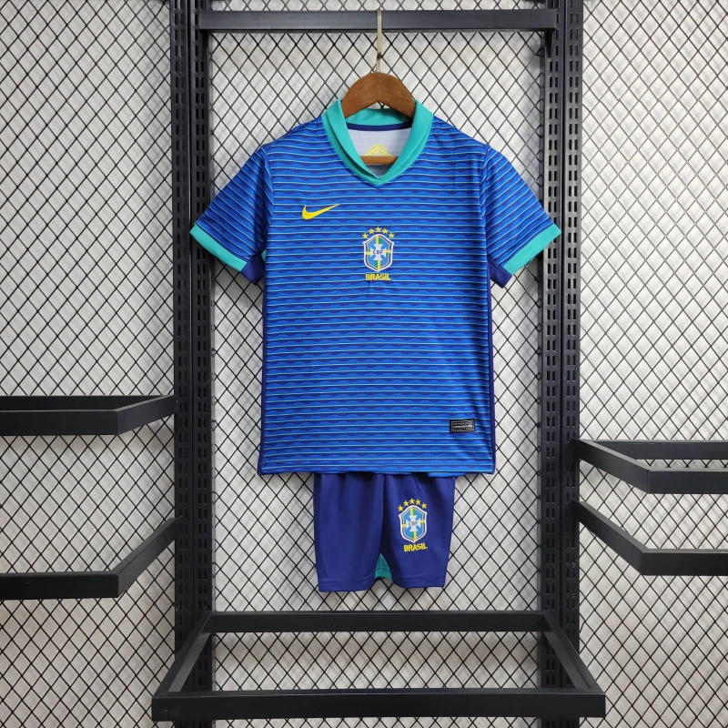 Brazil 2024 Away Stadium Kids Kit - JerseysGala