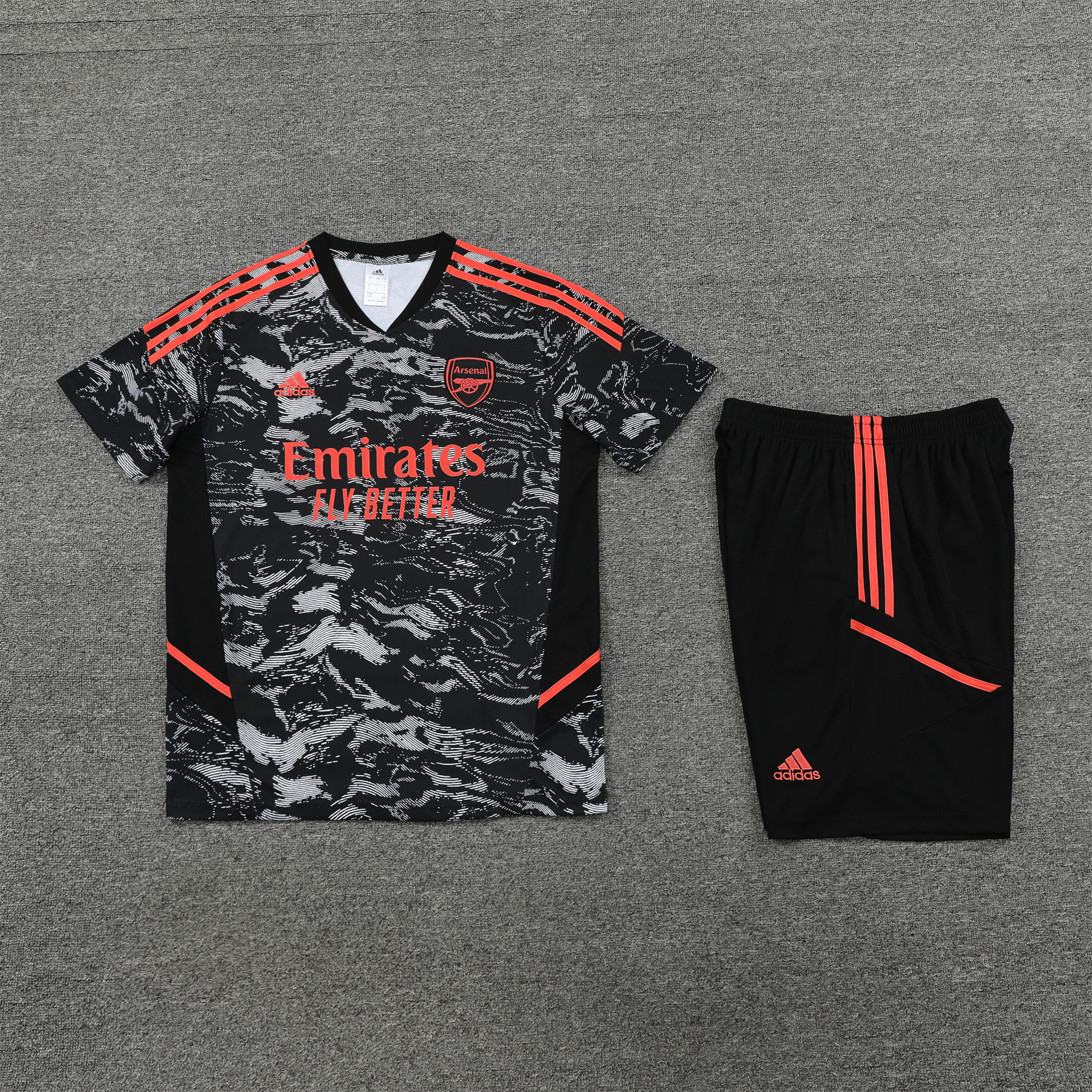 Arsenal 23-24 Short-Sleeve Training Set - Black & Orange - JerseysGala