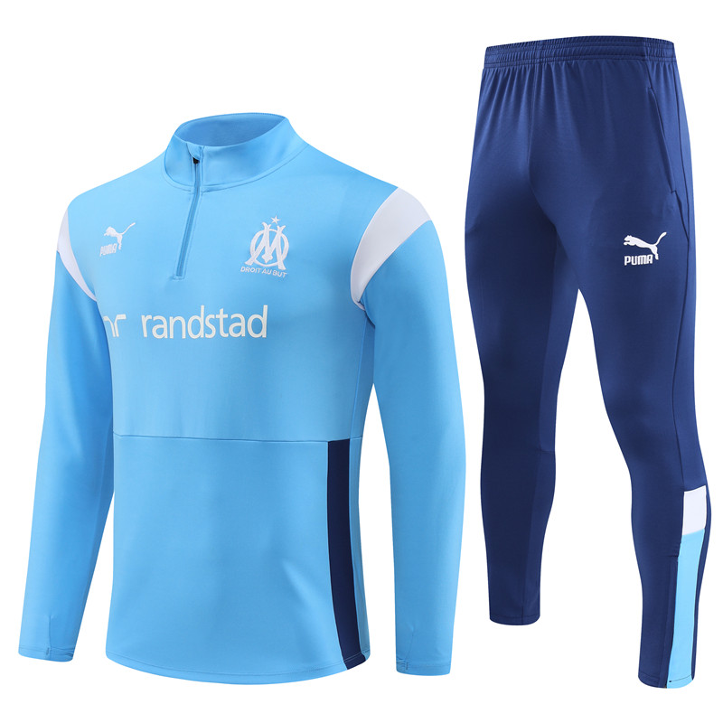 Marseille 23-24 Long Sleeve Training Set -Blue and White - JerseysGala