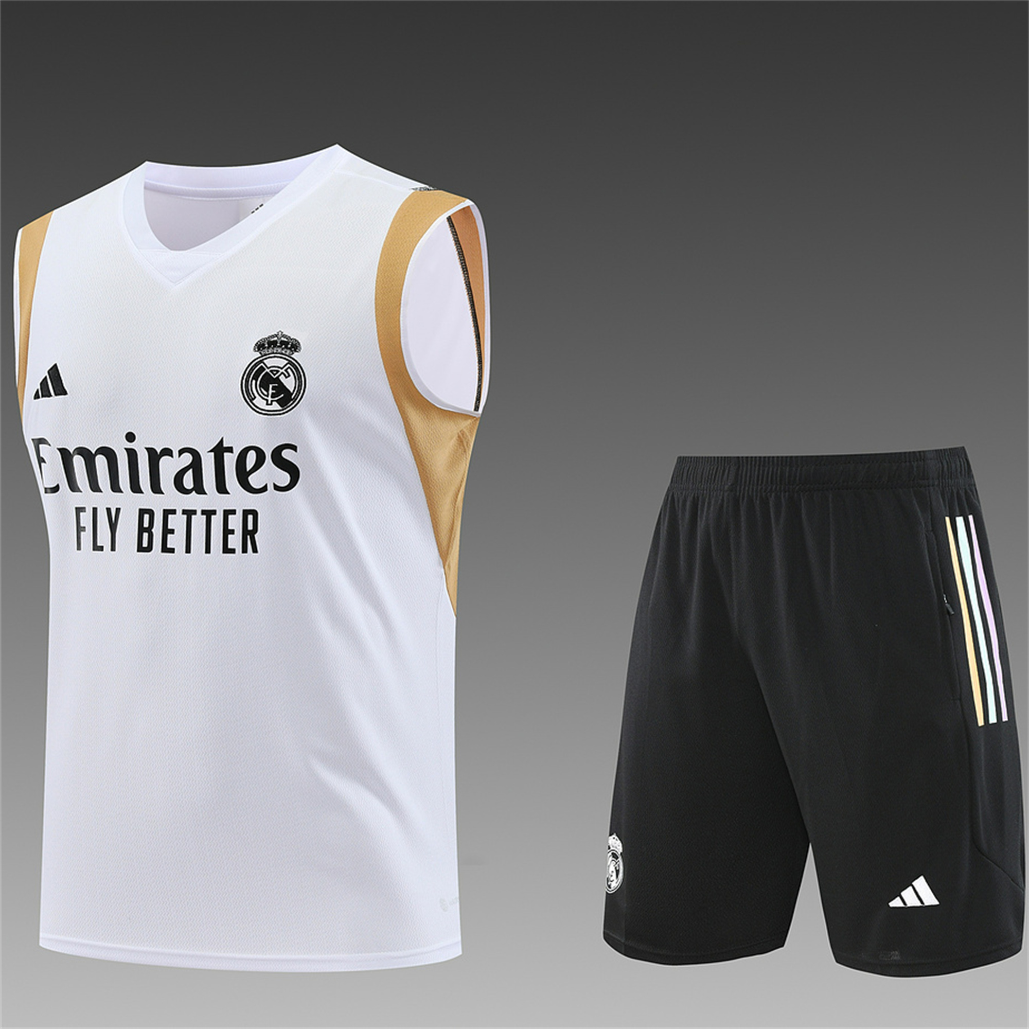 Real Madrid 23-24 Training Vest Suit White - JerseysGala
