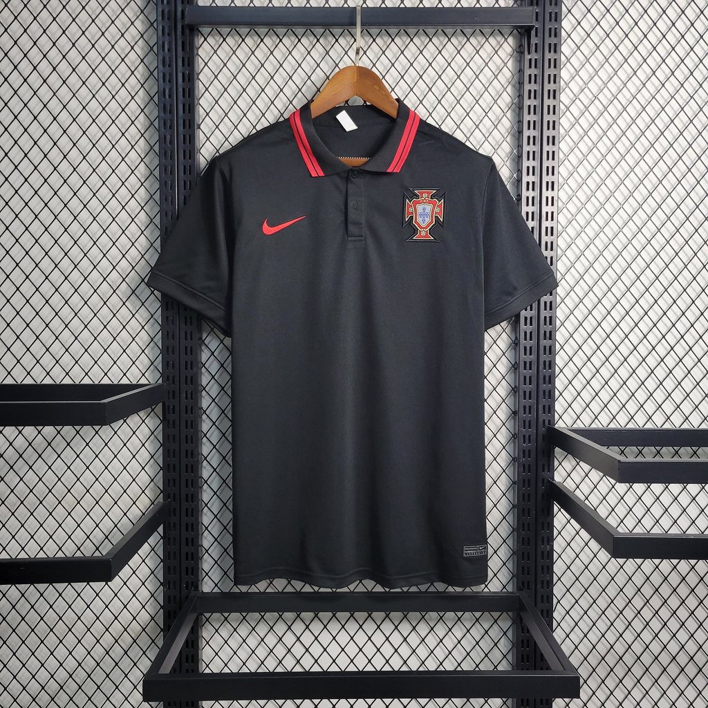 Portugal 23-24 Black Polo Shirt - JerseysGala