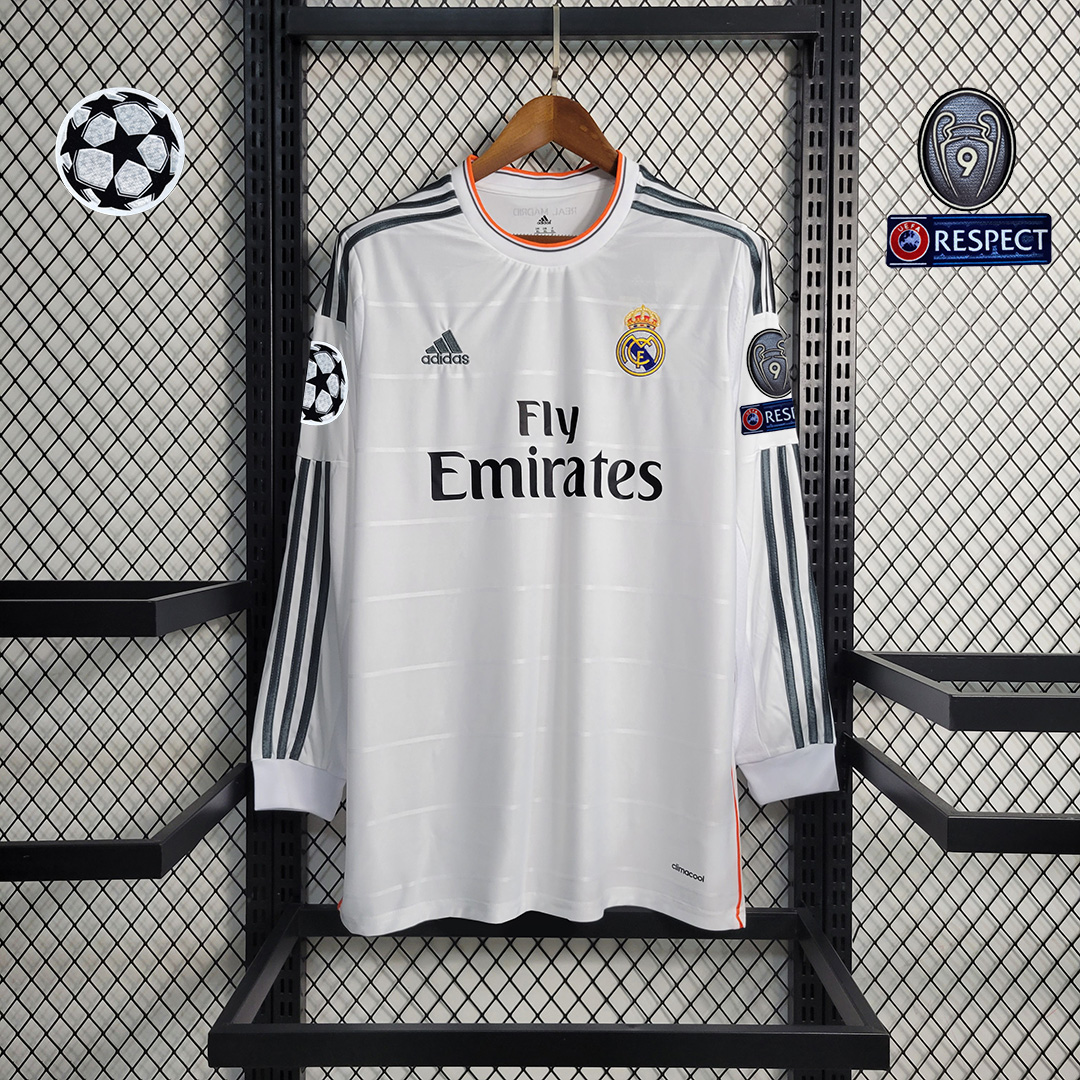 Retro Real Madrid 13-14 Home Stadium Long Sleeve Jersey - JerseysGala