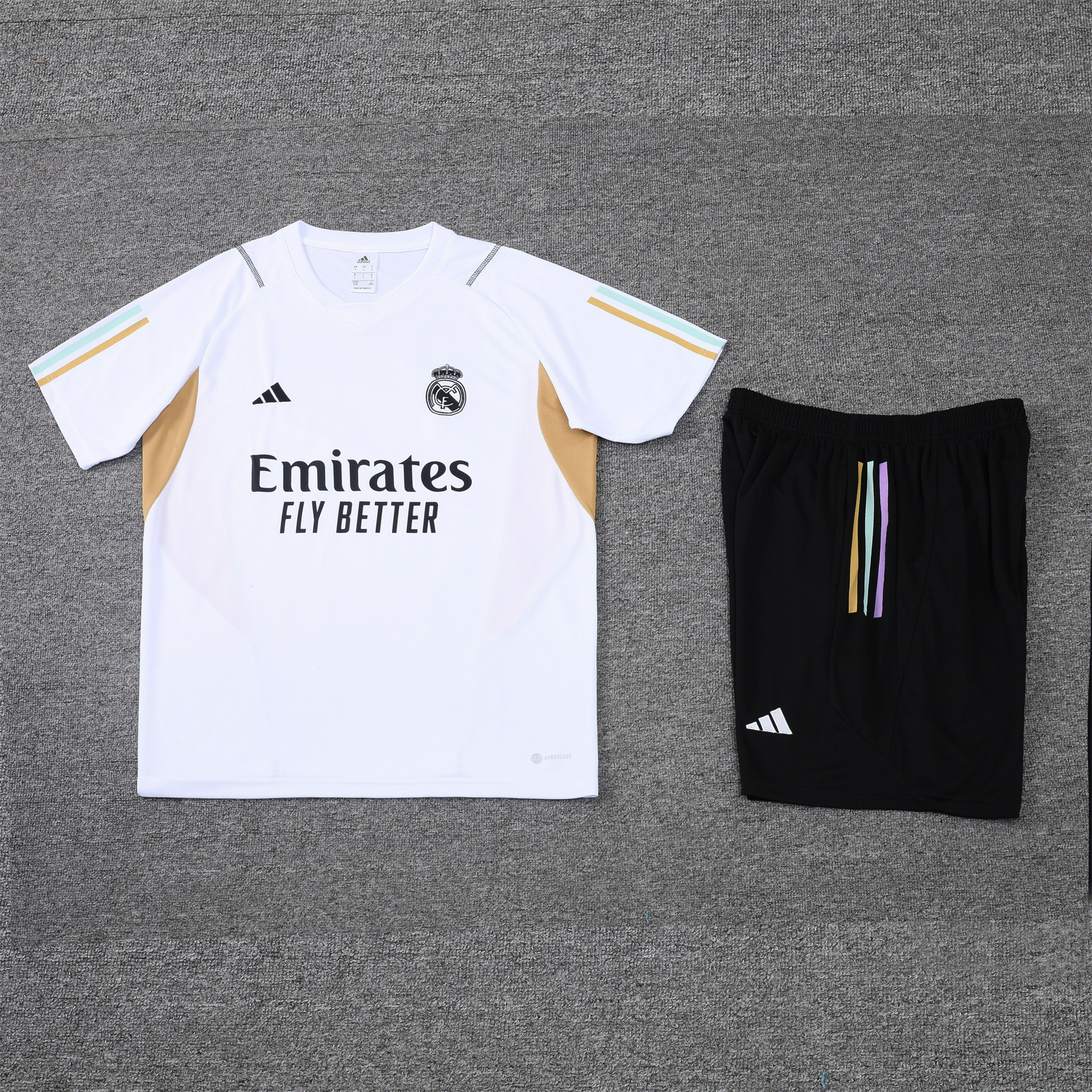 Real Madrid 23-24 Short-Sleeve Training Set - White - JerseysGala
