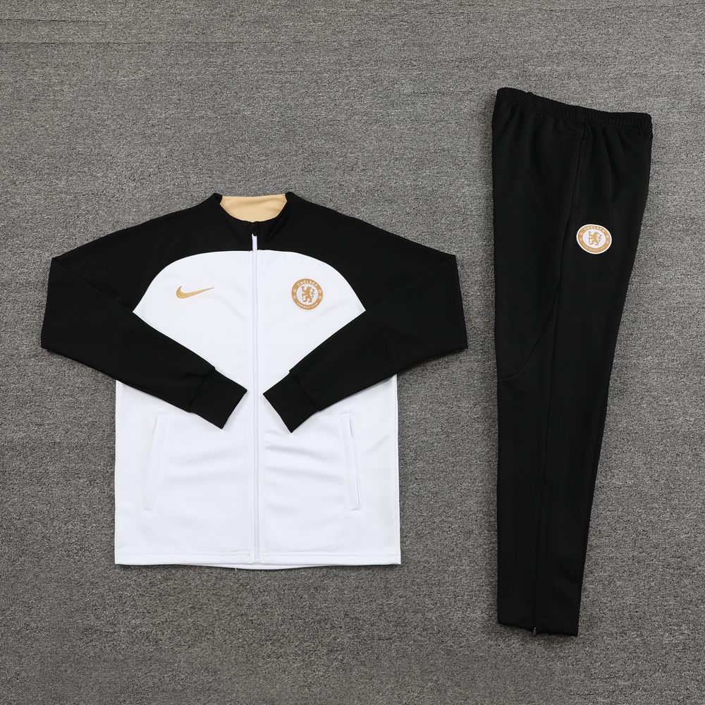Che 23-24 Jacket Training Tracksuit - Black and White - JerseysGala
