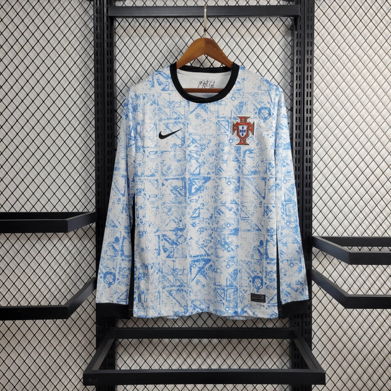 Portugal 2024 Away Stadium Long Sleeve Jersey - Fans Version - JerseysGala