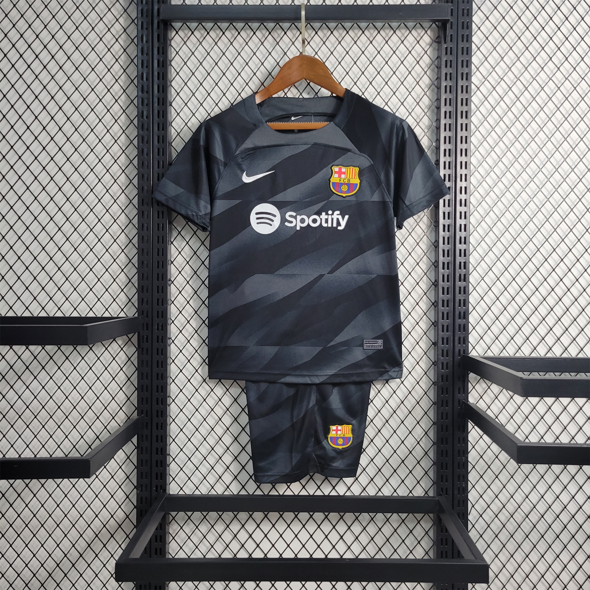 B.A.R.S.A 23-24 Black Goalkeeper Kids Kit - JerseysGala