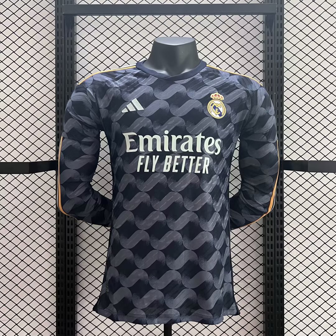 Real Madrid 23-24 Away Long Sleeve Jersey - Player Version - JerseysGala