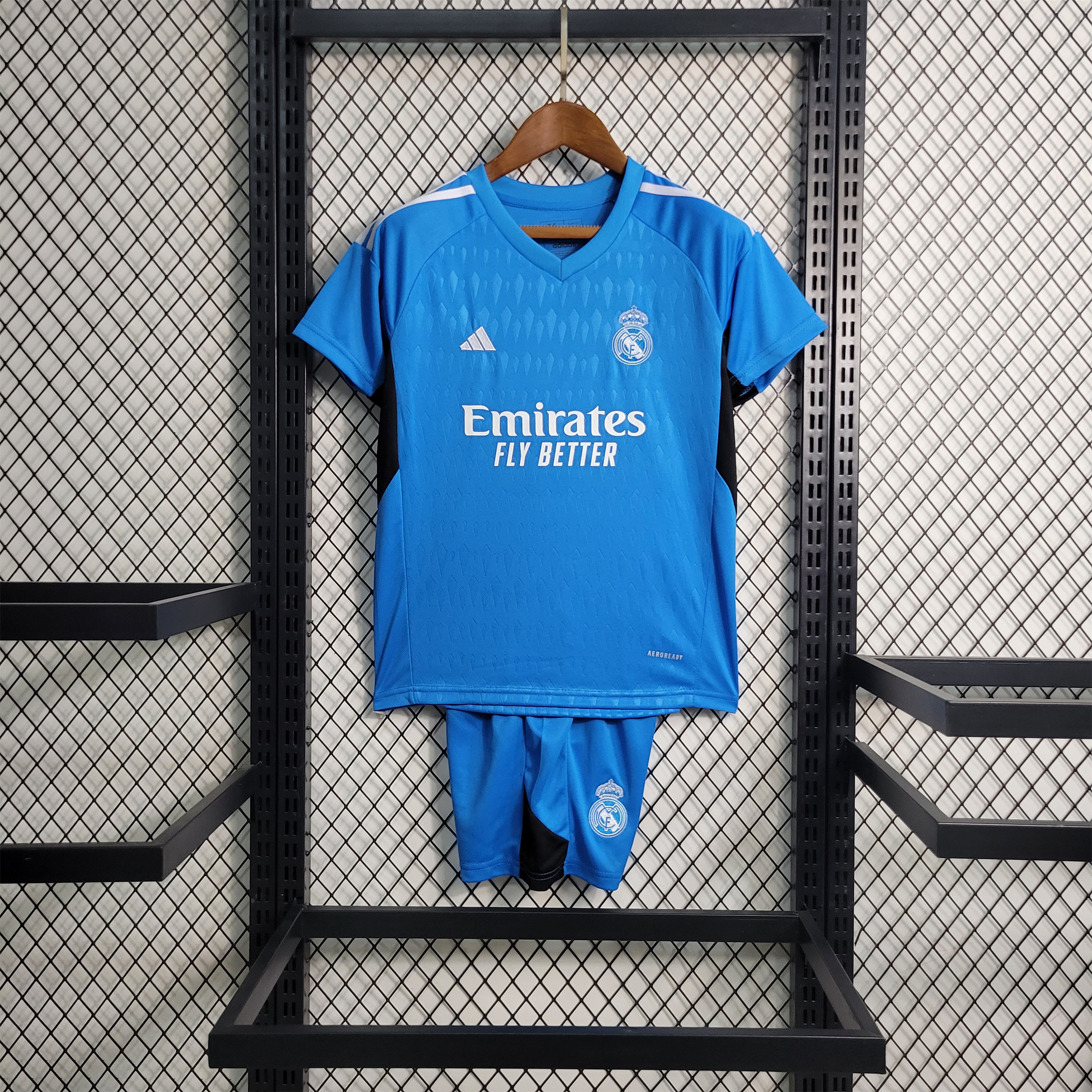 Real Madrid 23-24 Blue Goalkeeper Kids Kit - JerseysGala
