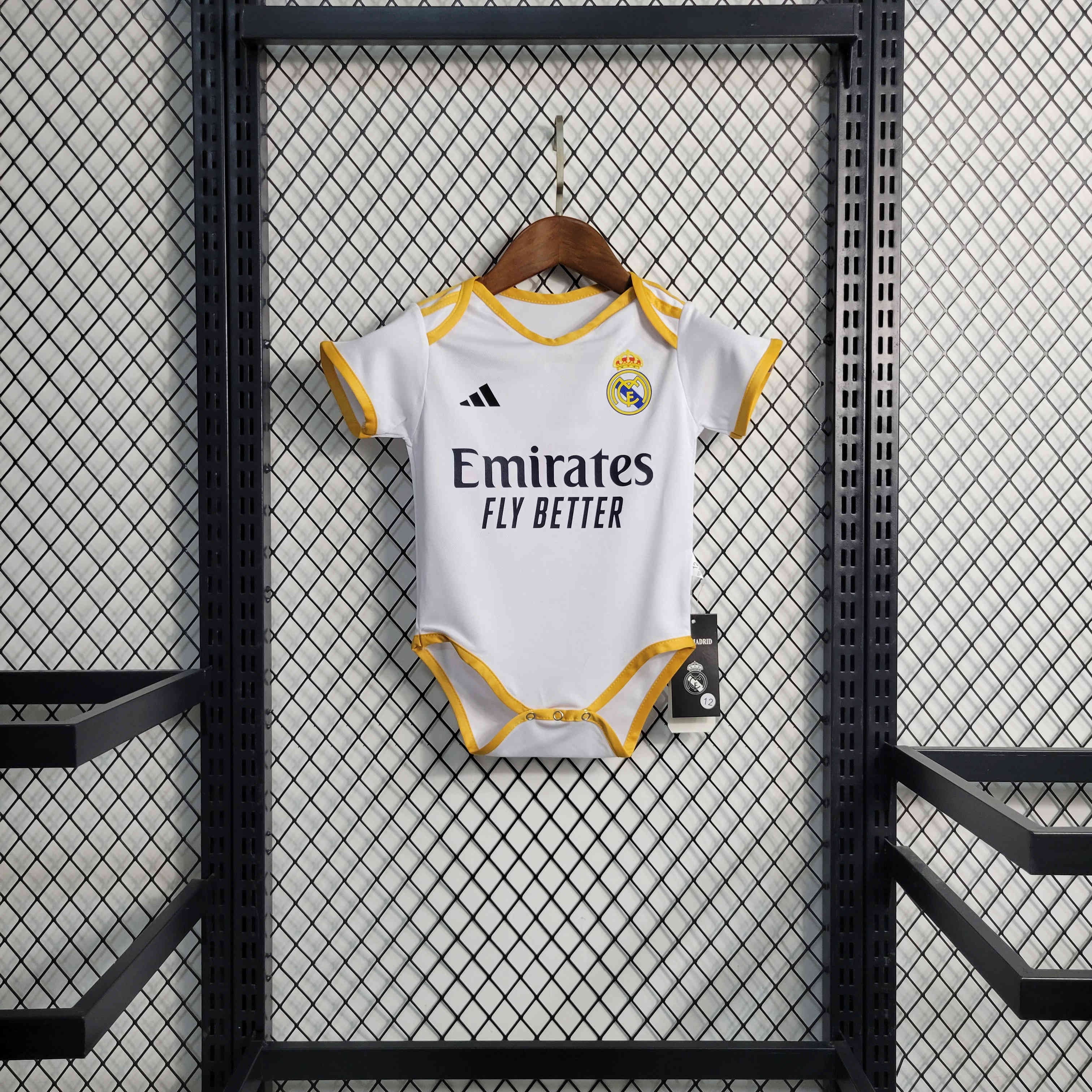 23-24 Real Madrid Home Baby Kit Crawling Suit Size 9-12 - JerseysGala