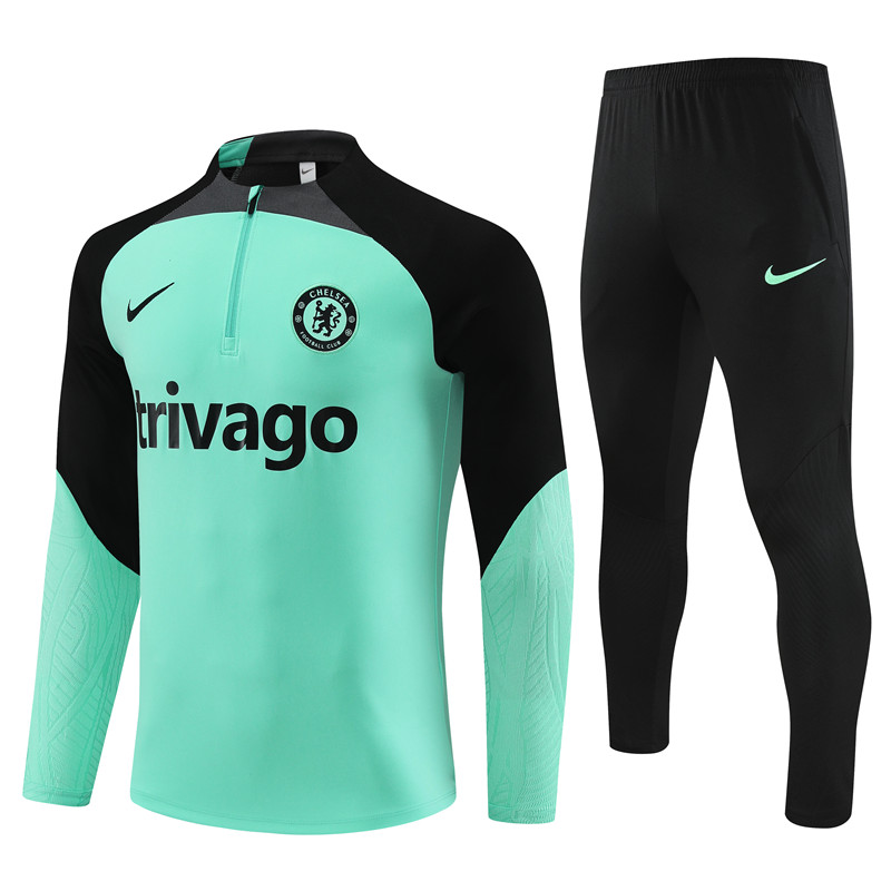 Che 23-24 Kids Long Sleeve Training Set Green - JerseysGala
