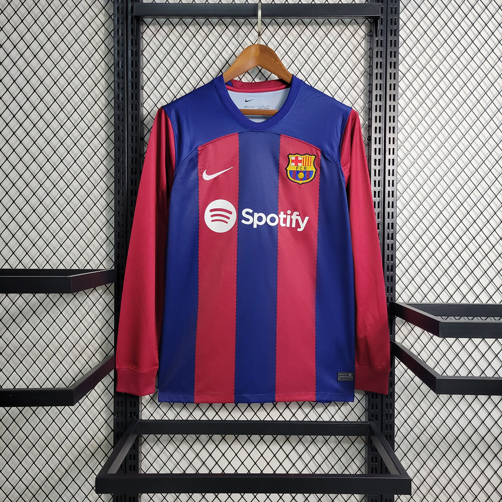 B.A.R.S.A 23-24 Home Long Sleeve Jersey - Fans Version - JerseysGala