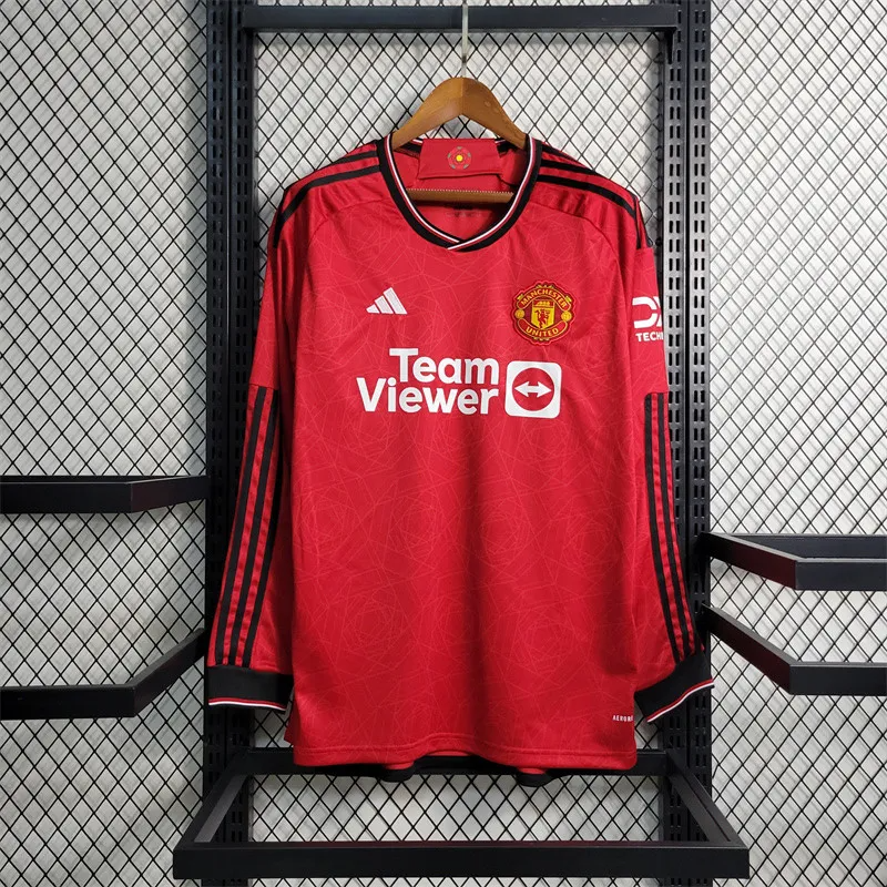 Manchester United 23-24 Home Long Sleeve Jersey - Fans Version - JerseysGala