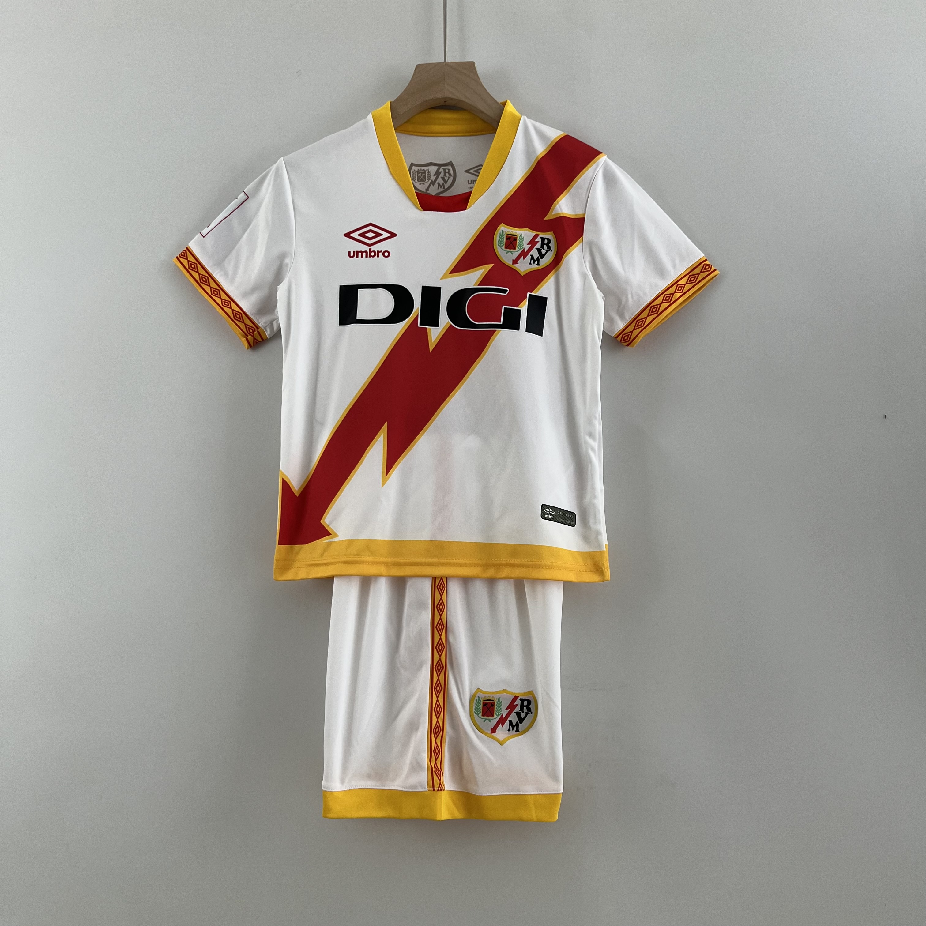 Rayo Vallecano 23-24 Home Stadium Kids Kit - JerseysGala
