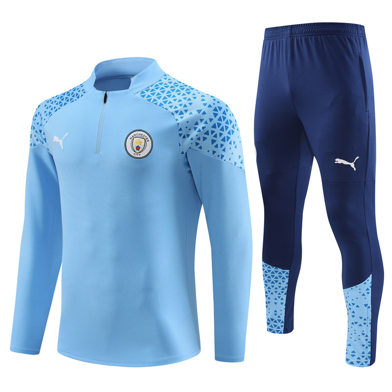 Manchester City 23-24 Long Sleeve Training Set -Light Blue - JerseysGala