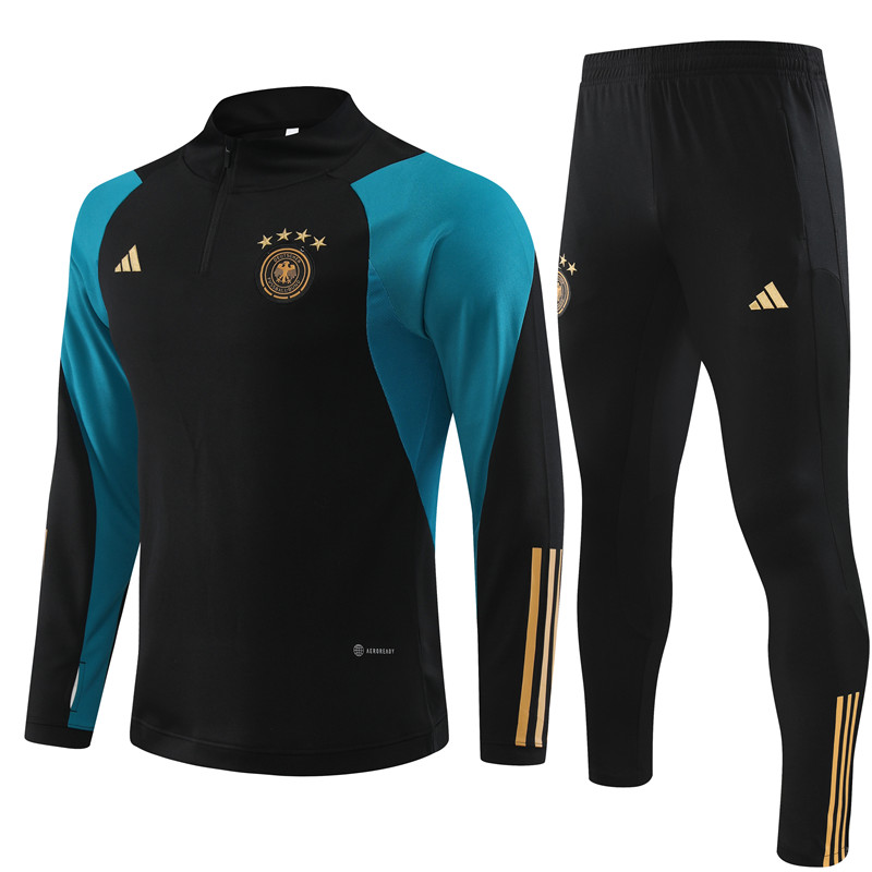 Germany 23-24 Kids Long Sleeve Training Set Black - JerseysGala