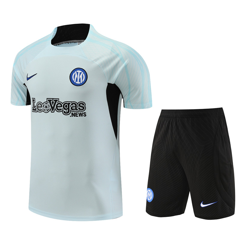 Inter Milan 23-24 Short Sleeve Training Set -Light Grey - JerseysGala