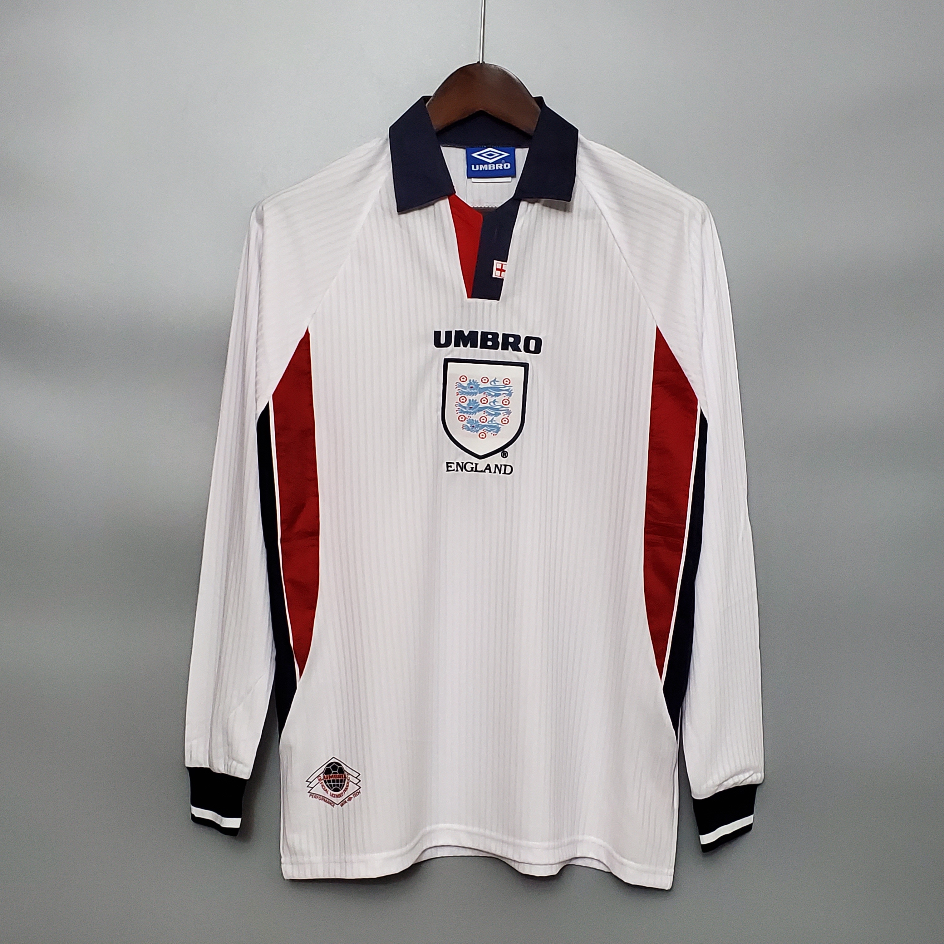 Retro England 1998 Home Stadium Long Sleeve Jersey - JerseysGala