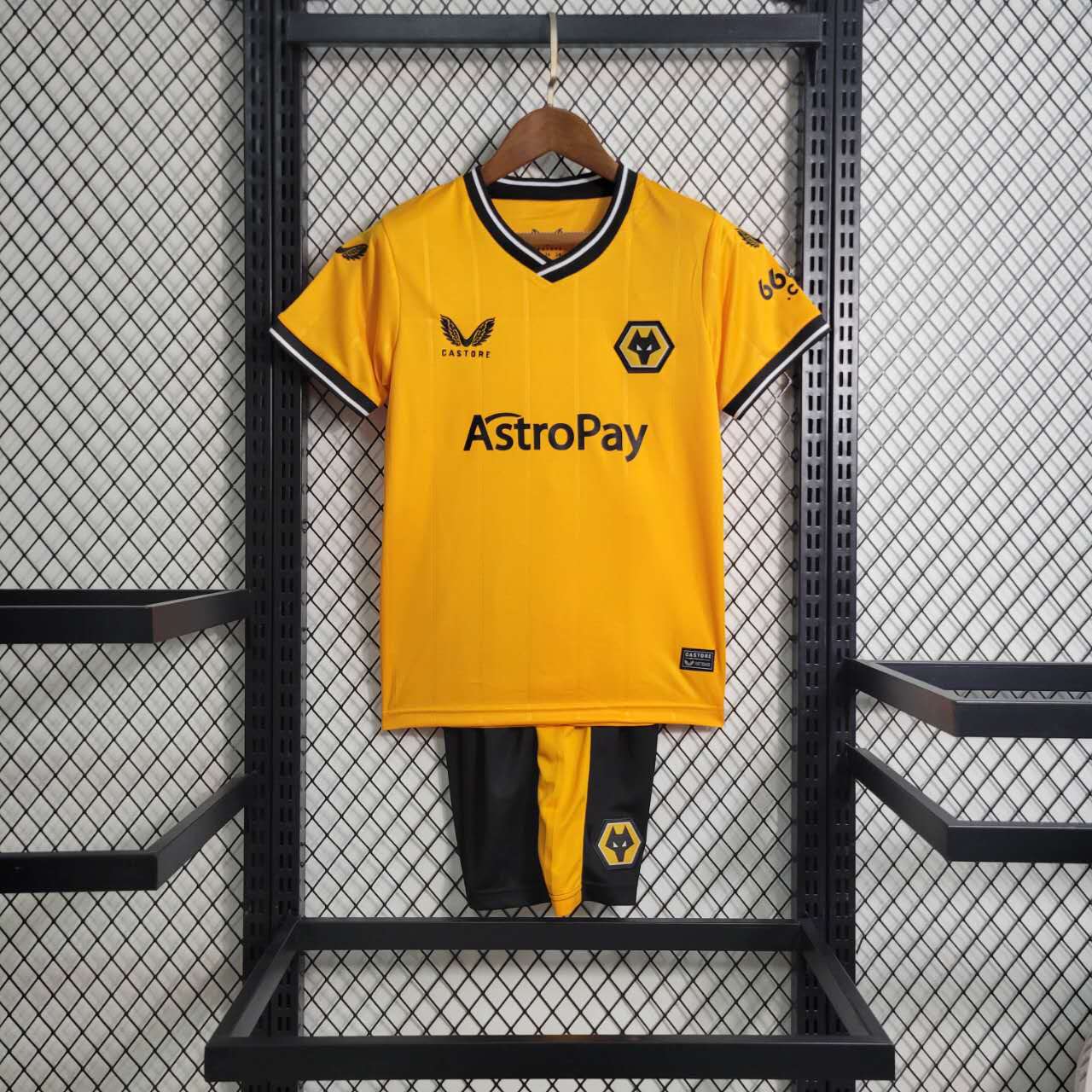 Wolverhampton Wanderers Wolves 23-24 Home Stadium Kids Kit - JerseysGala