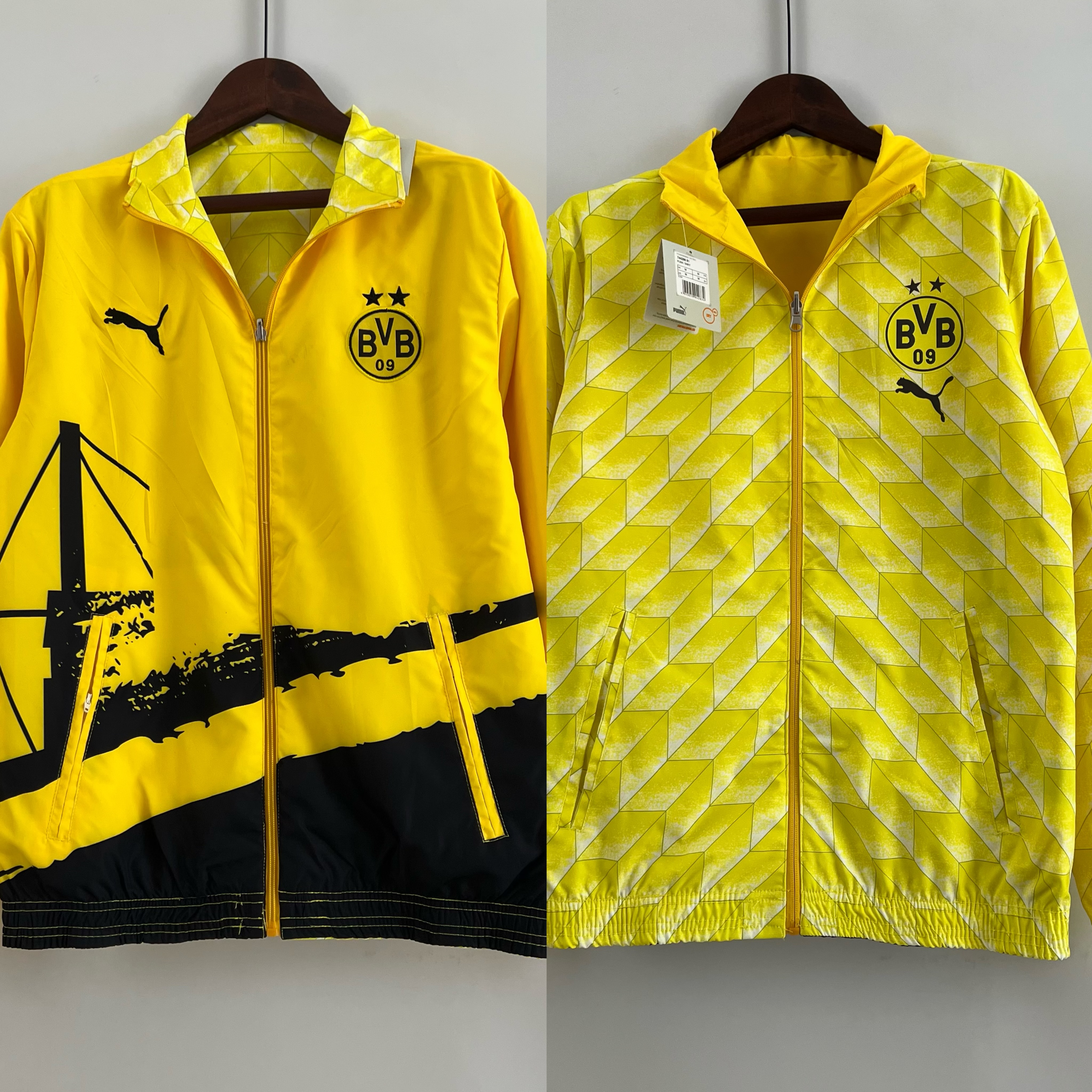 Dortmund 23-24 Double Sided Windbreaker - Yellow - JerseysGala