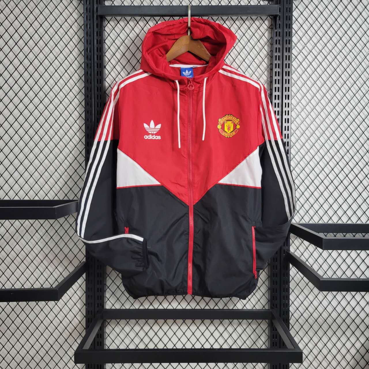 Manchester United 23-24 Windbreaker Jacket - Red & Black - JerseysGala