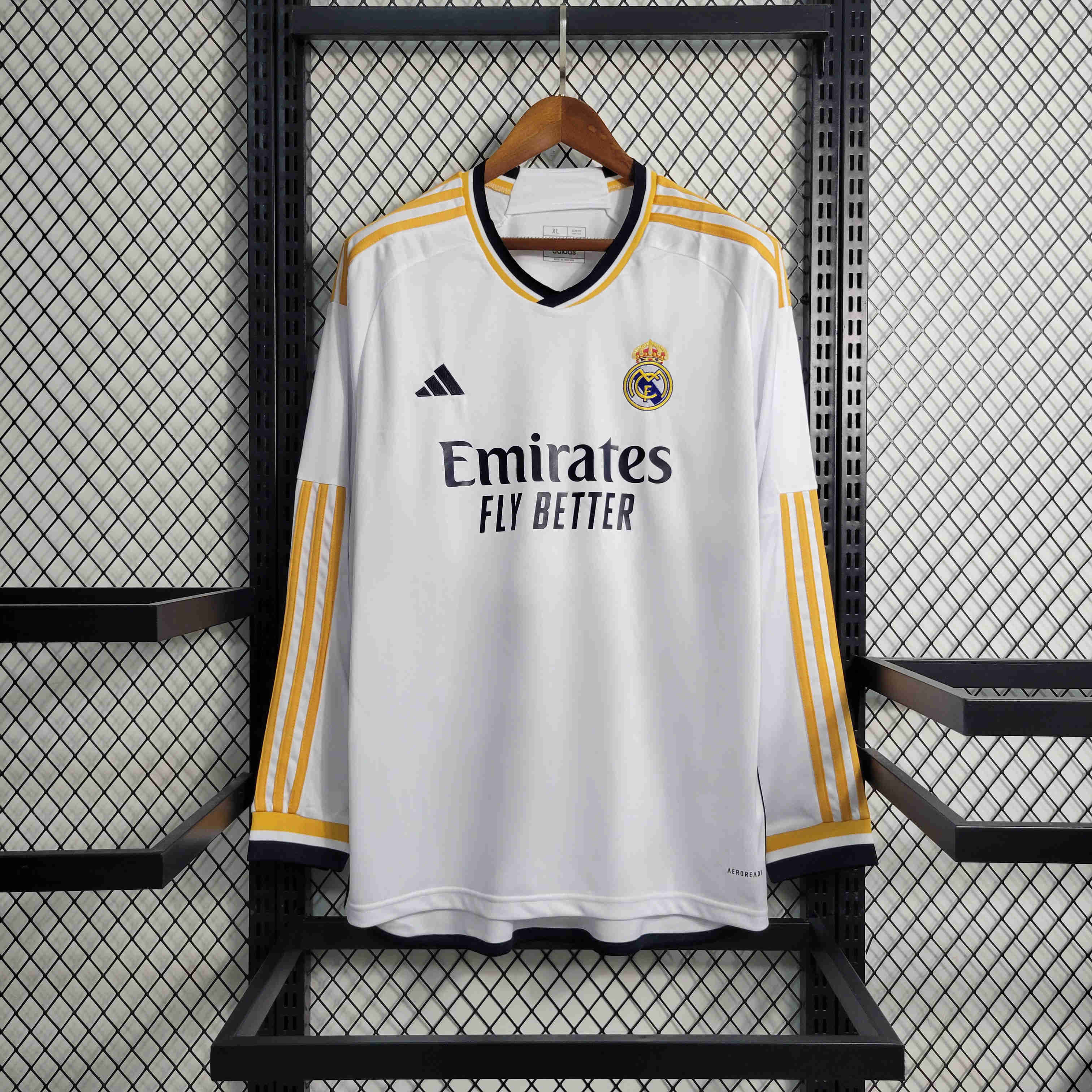 23-24 Real Madrid Home Long Sleeve Jersey - Fans Version - JerseysGala