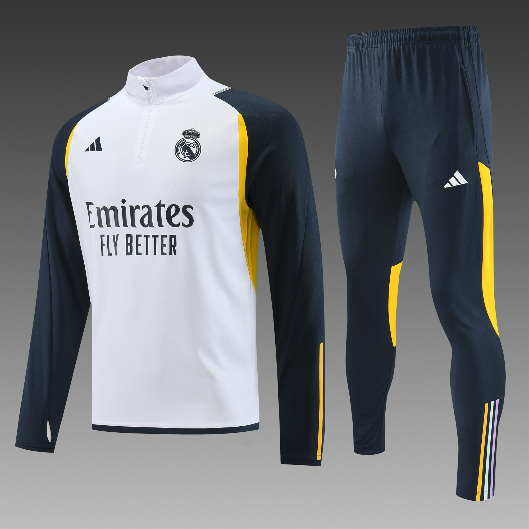 Real Madrid 23-24 Long Sleeve Training Set White - JerseysGala