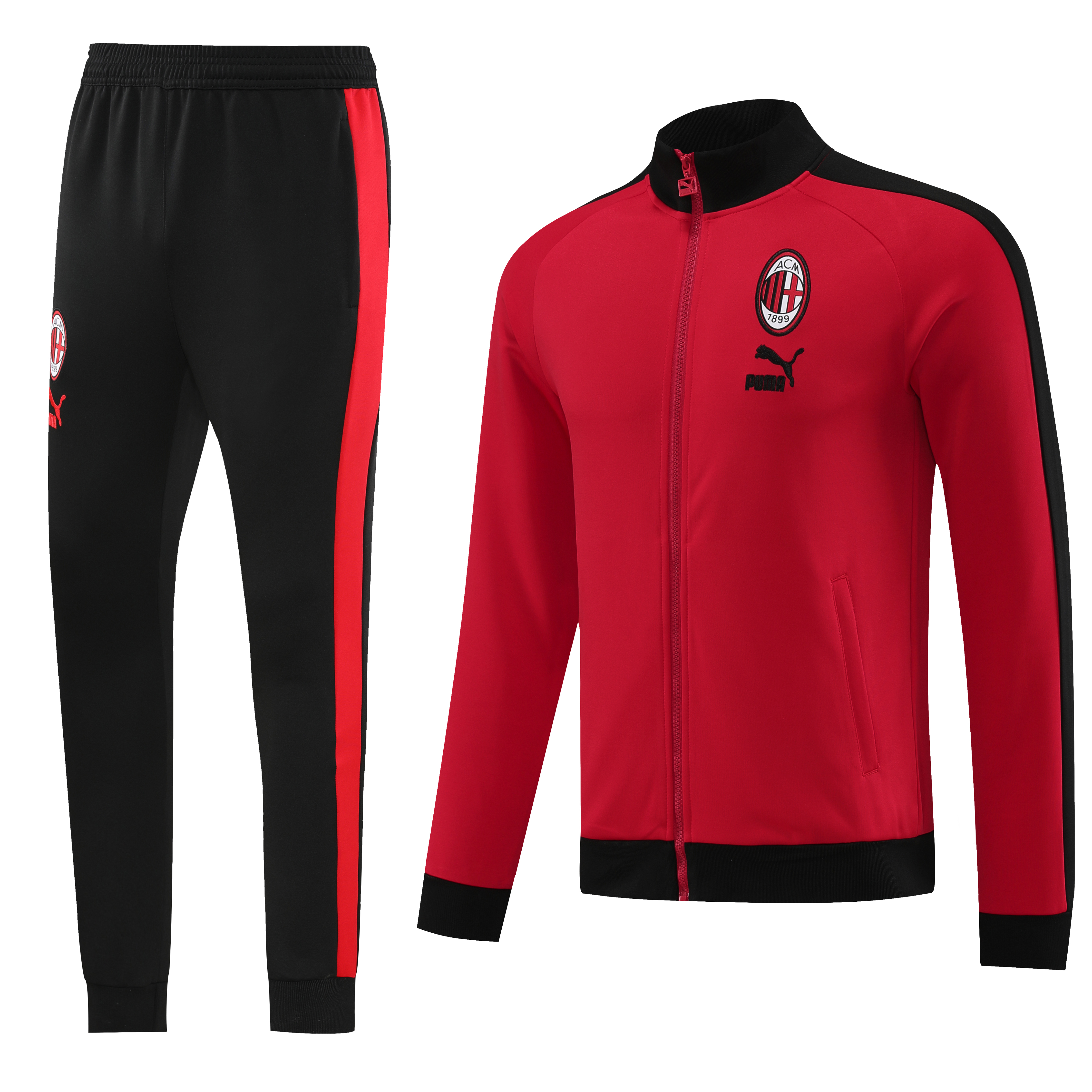 23-24 AC Milan Red Jacket Suit - JerseysGala