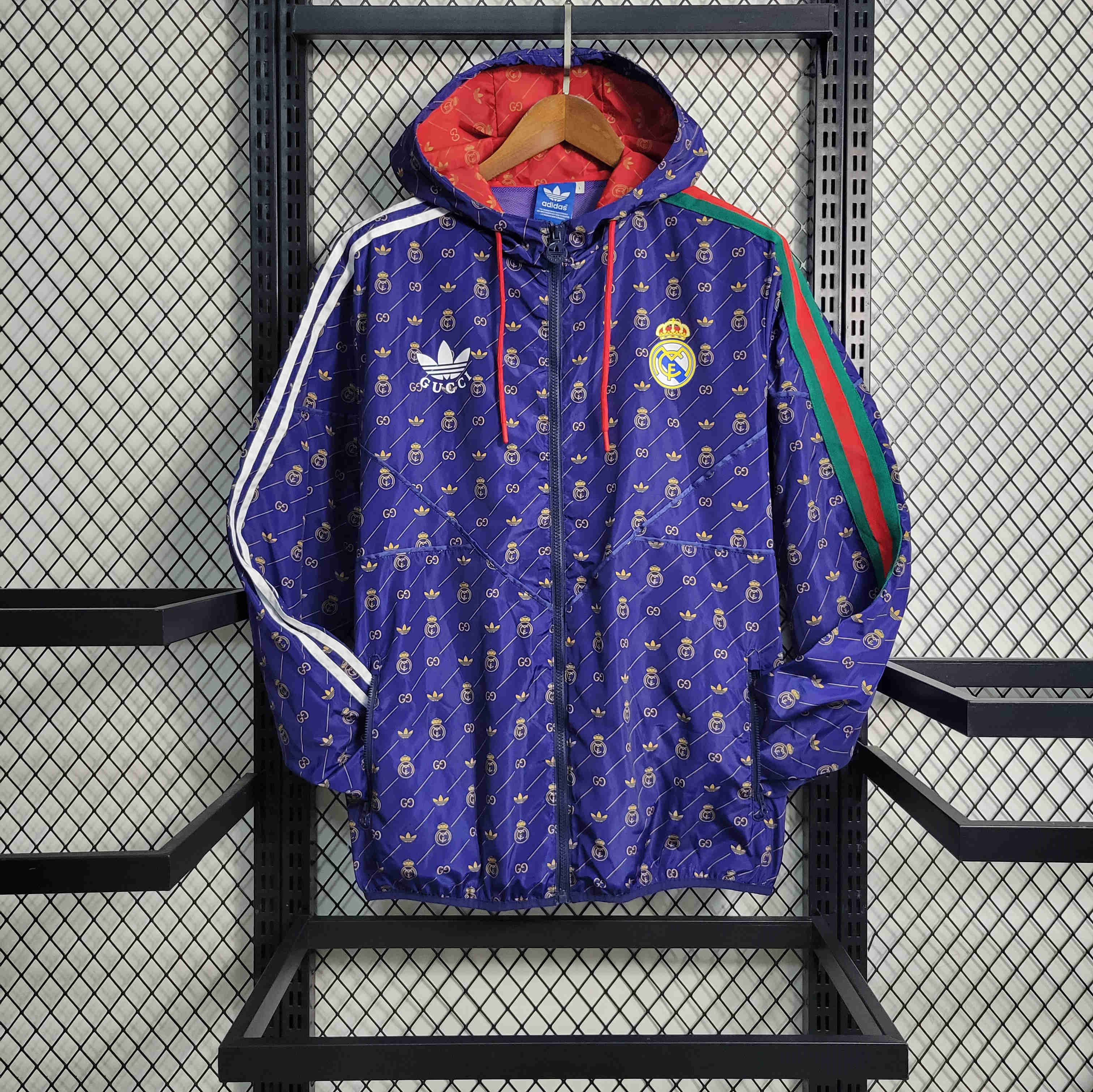 23-24 Real Madrid x GUCCI Navy Windbreaker - JerseysGala