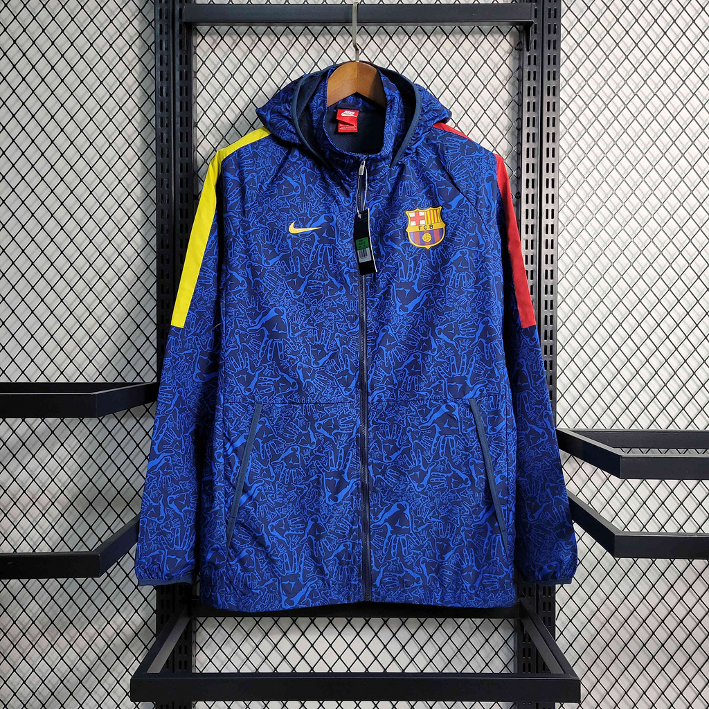B.A.R.S.A 23-24 Blue Pattern Player Windbreaker - JerseysGala