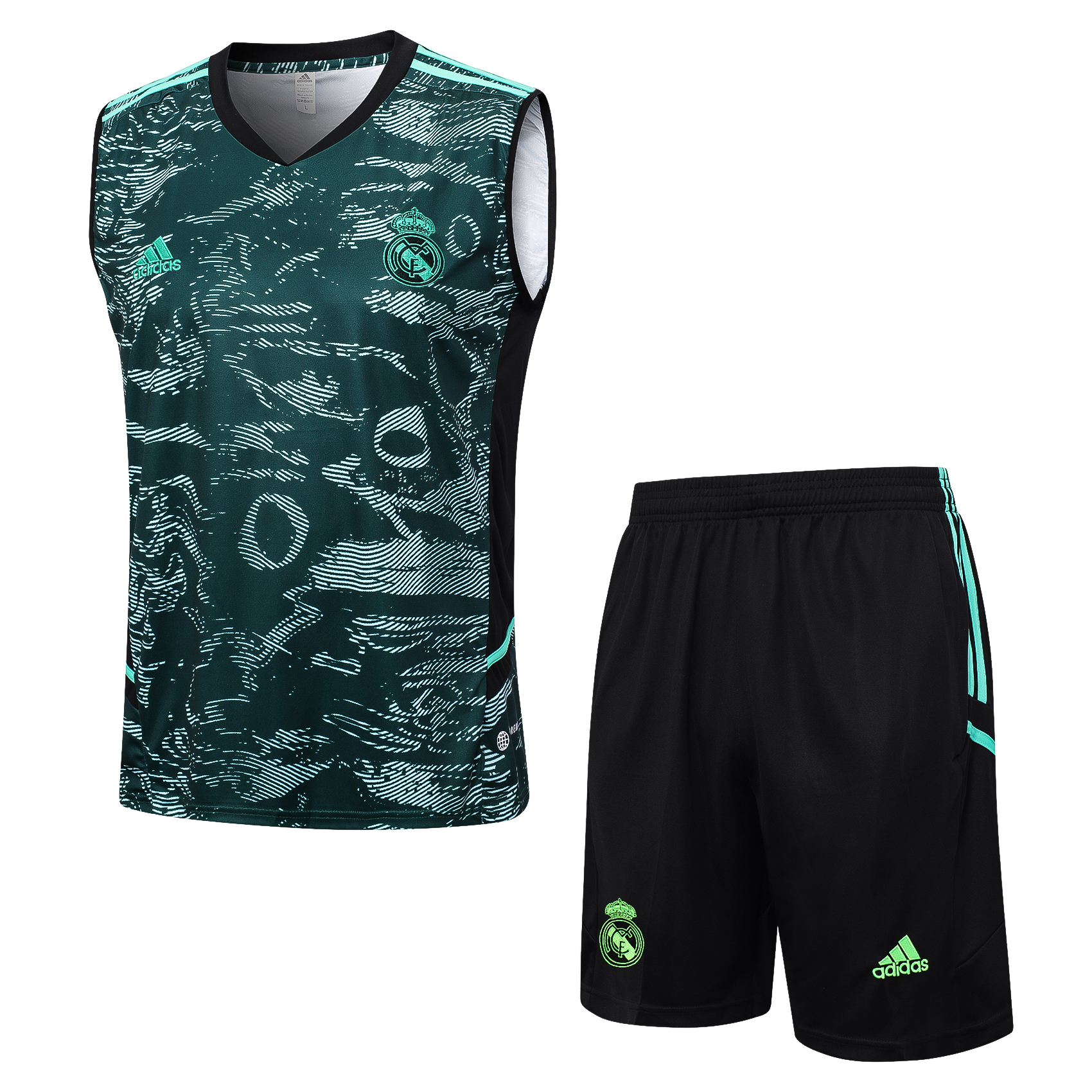23-24 Real Madrid Green Training Vest Suit - JerseysGala