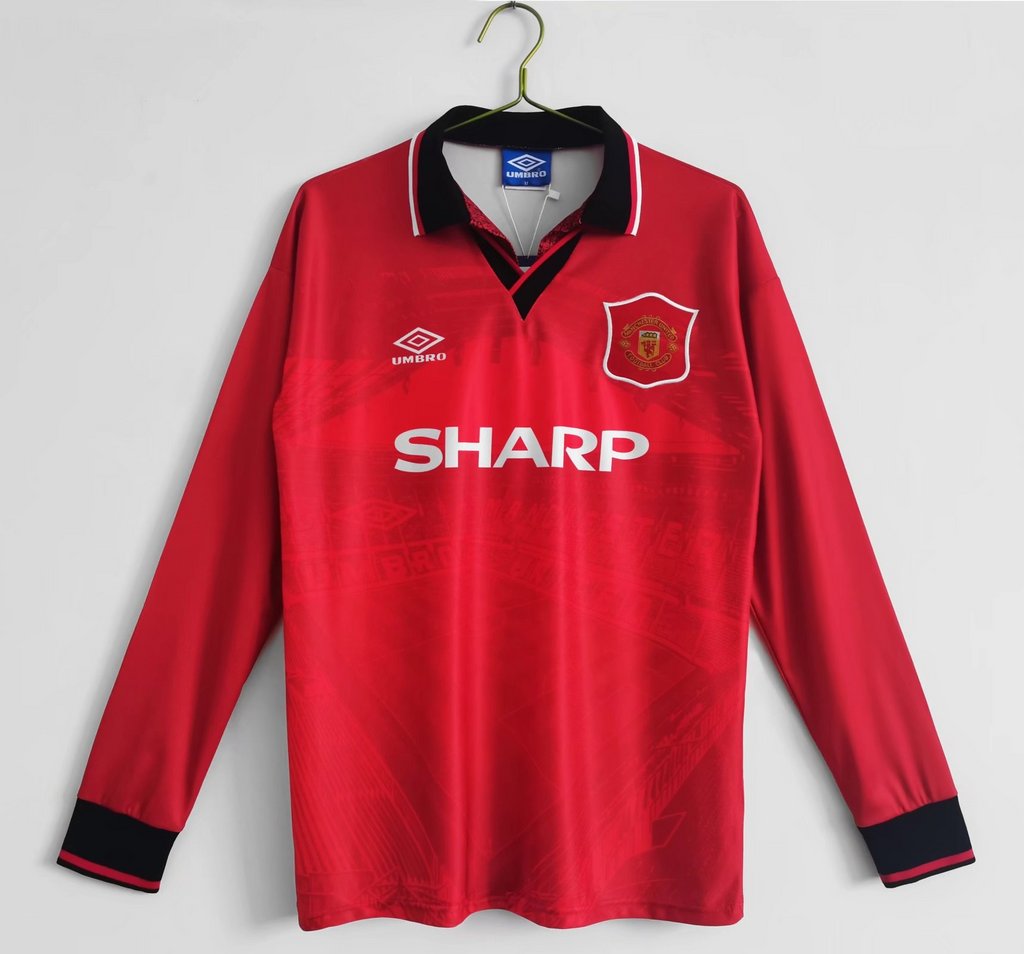 Manchester United Retro 94-96 Home Long Sleeve Jersey - JerseysGala