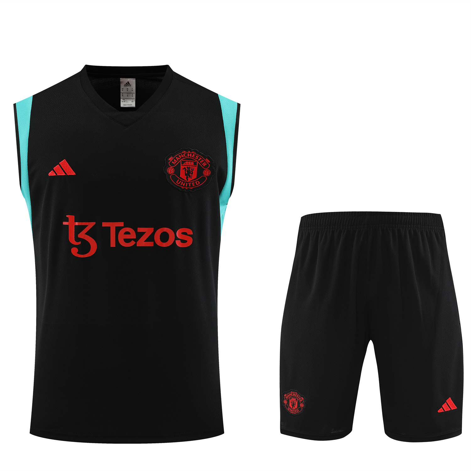 Manchester United 23-24 Black Player Vest Training Set - JerseysGala
