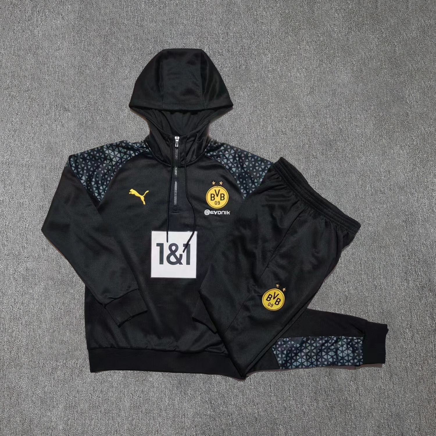 Dortmund 23-24 Men's Training Hoodie + Pants - Black - JerseysGala