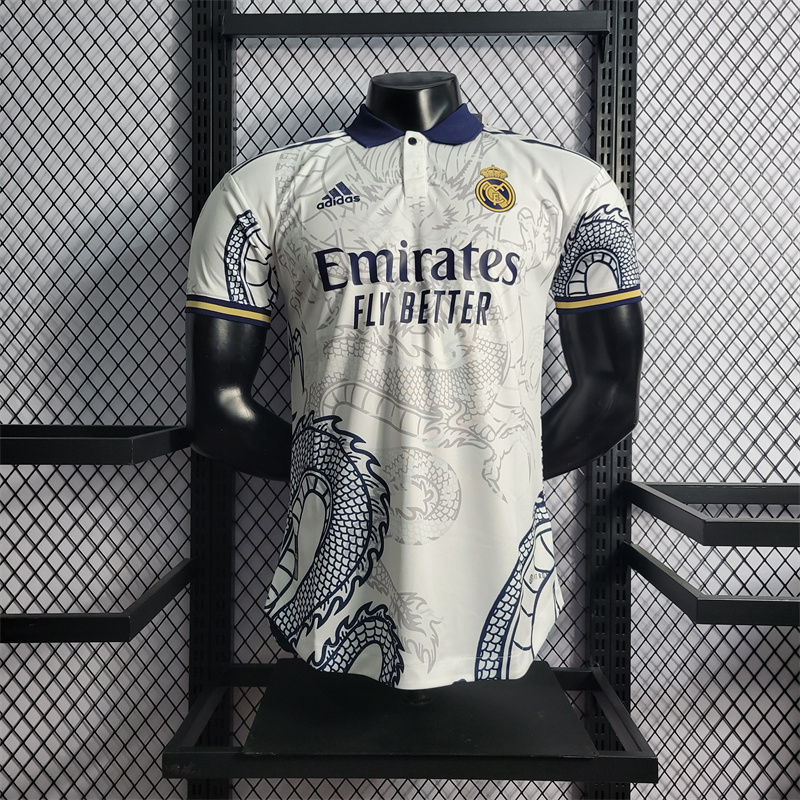 23/24 Real Madrid White Dragon Jersey - Player Version - JerseysGala