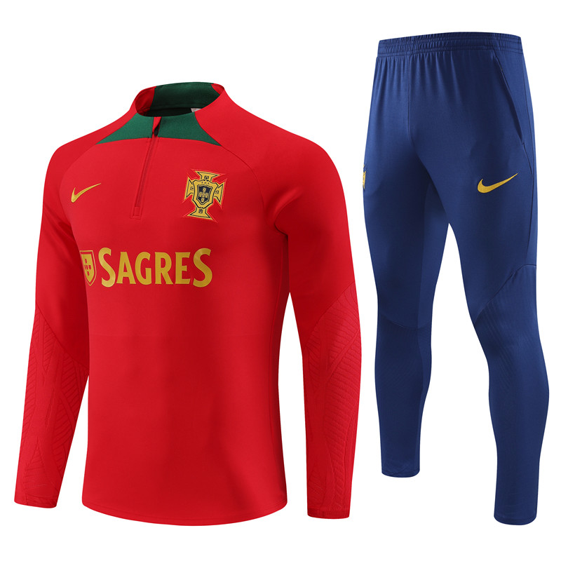 Portugal 23-24 Kids Long Sleeve Training Set Red - JerseysGala