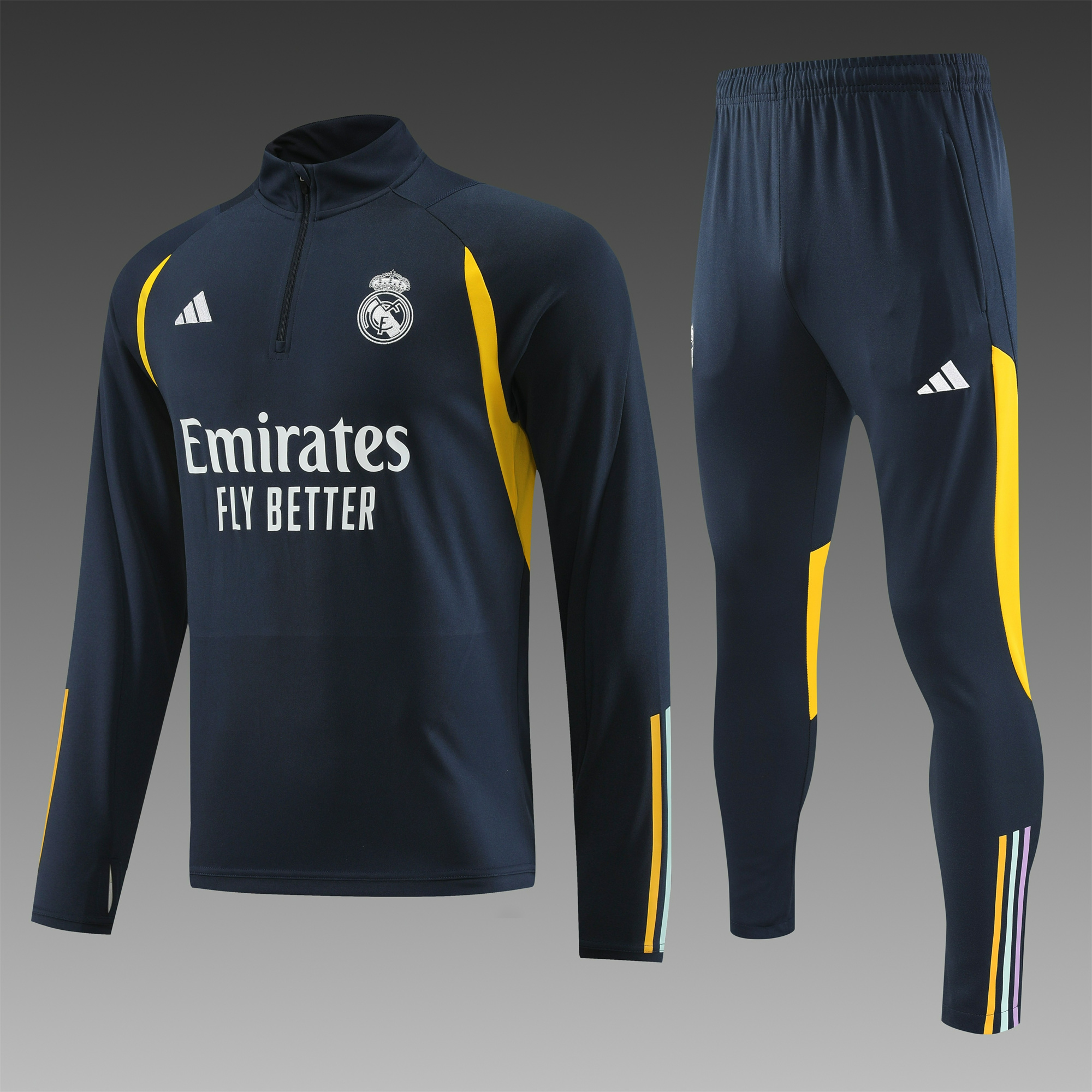 Real Madrid 23-24 Long Sleeve Training Set Navy blue - JerseysGala
