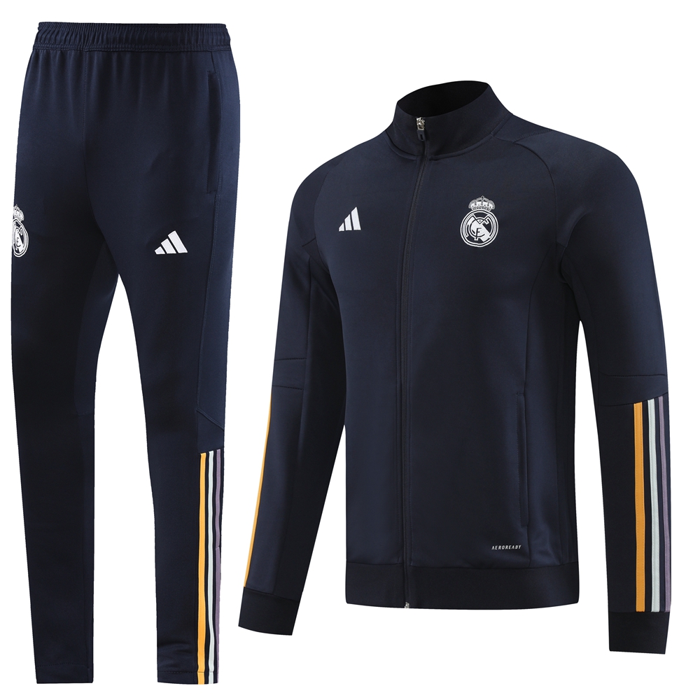 Real Madrid 23-24 Jacket Training Tracksuit - Black - JerseysGala
