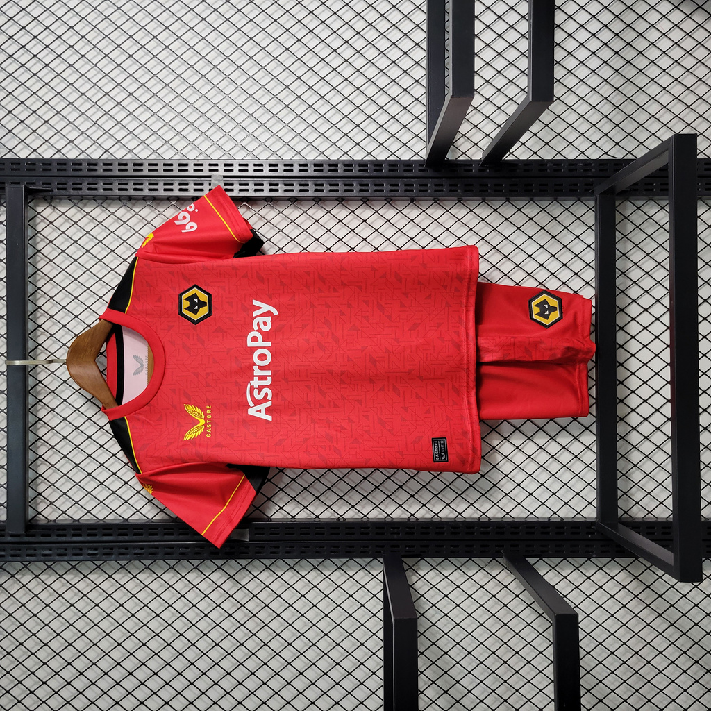 Wolverhampton Wanderers Wolves 23-24 Away Kids Kit - JerseysGala