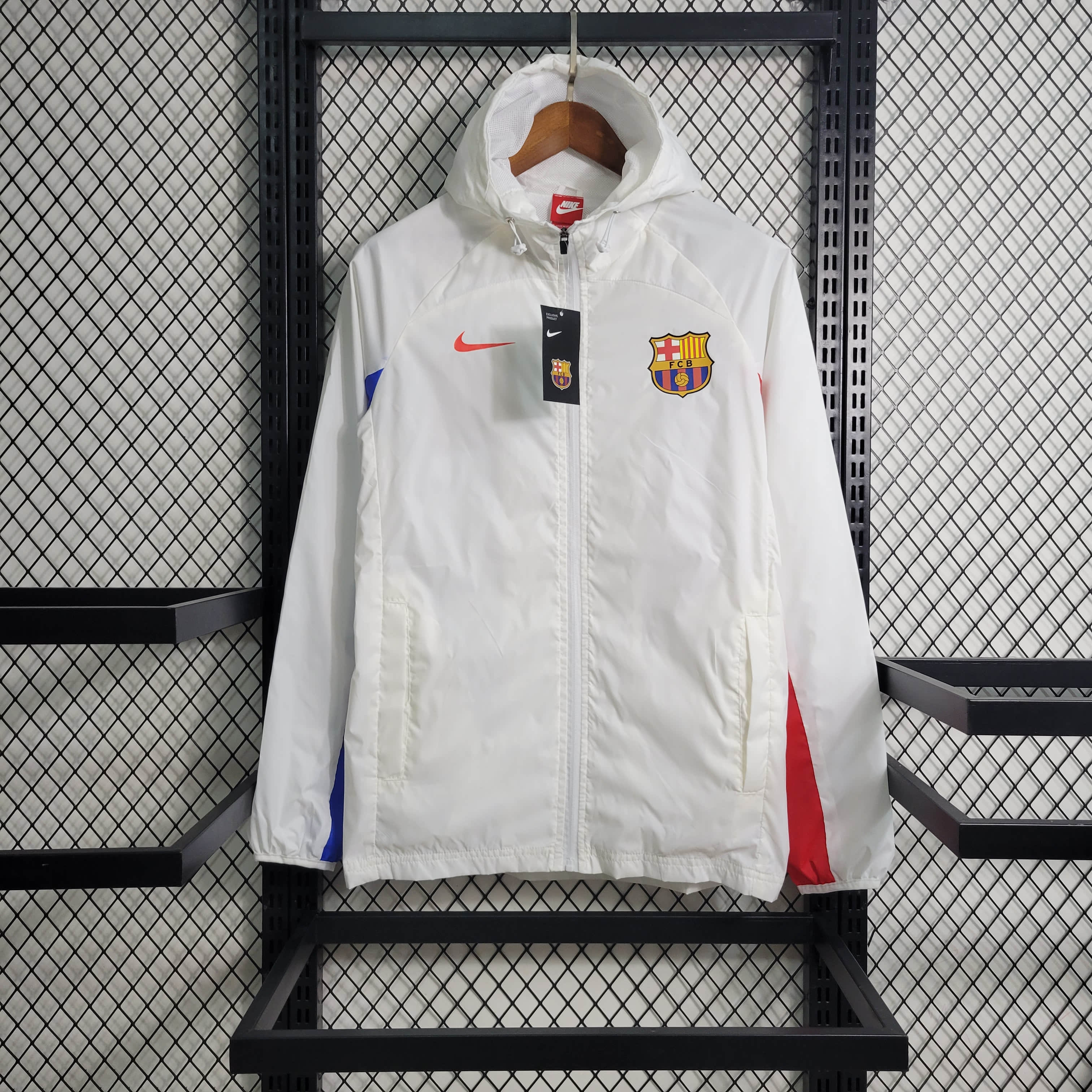B.A.R.S.A 23-24 White Player Windbreaker - JerseysGala