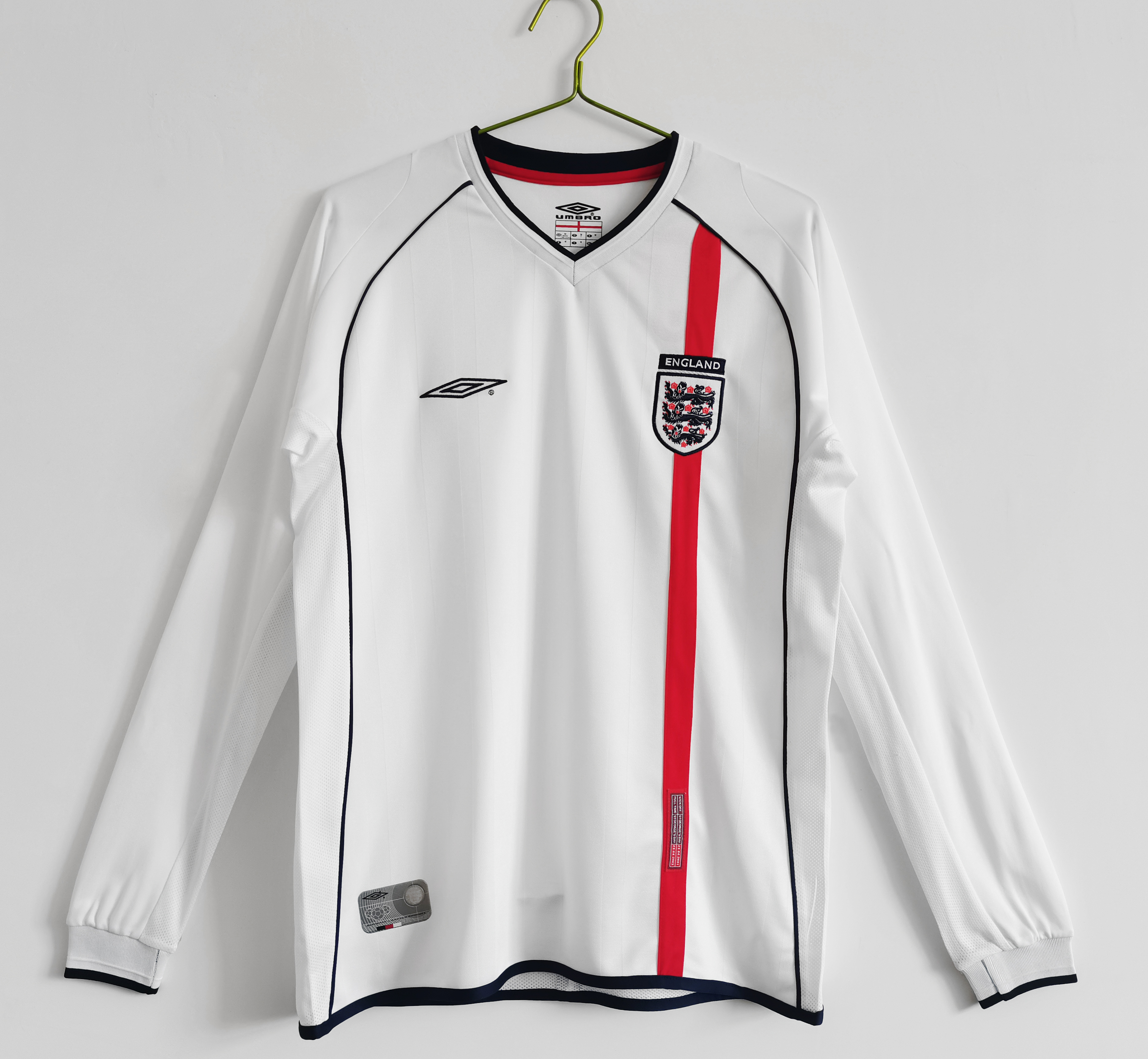 Retro England 2002 Home Stadium Long Sleeve Jersey - JerseysGala