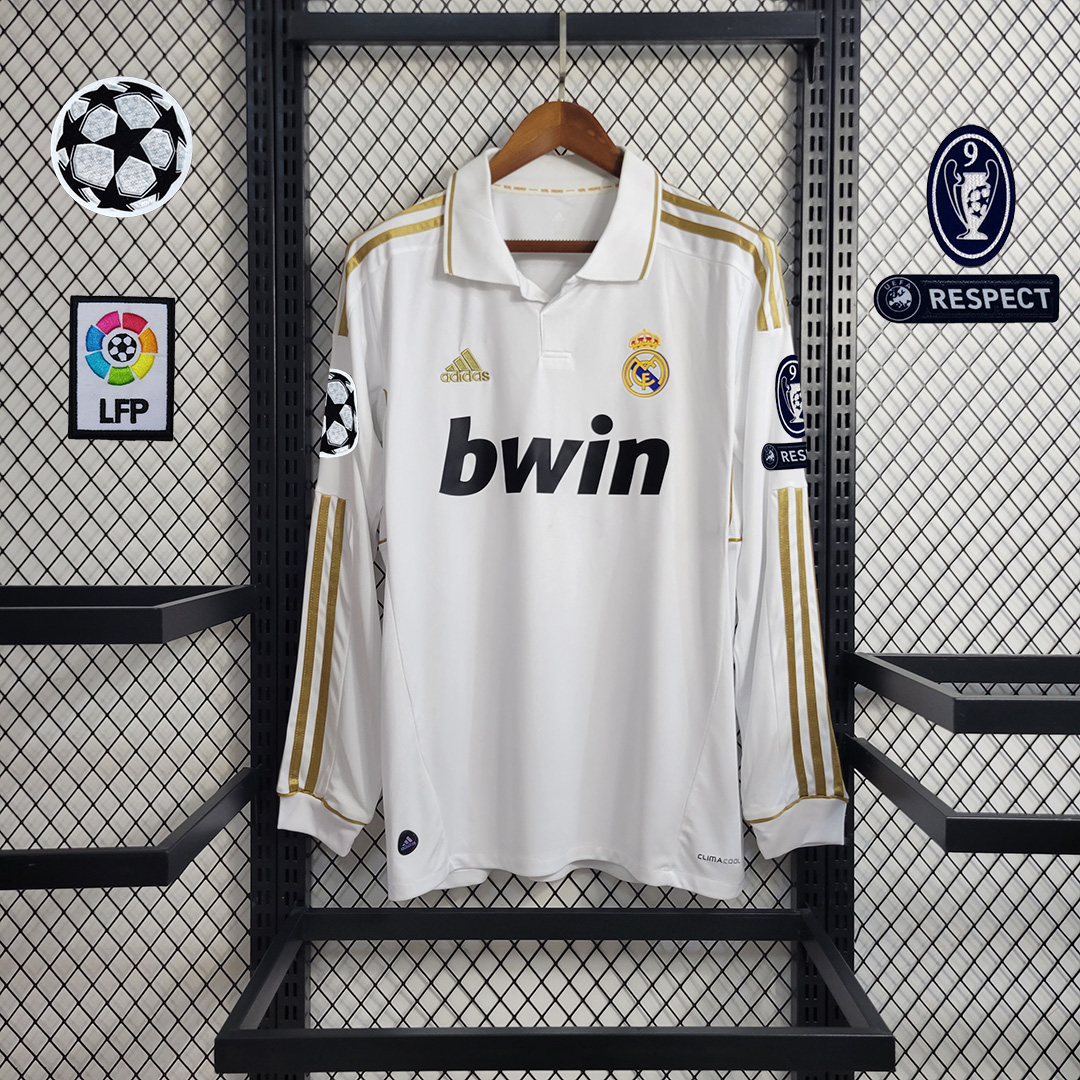 Real Madrid Retro 11-12 Home Long Sleeve Jersey - JerseysGala