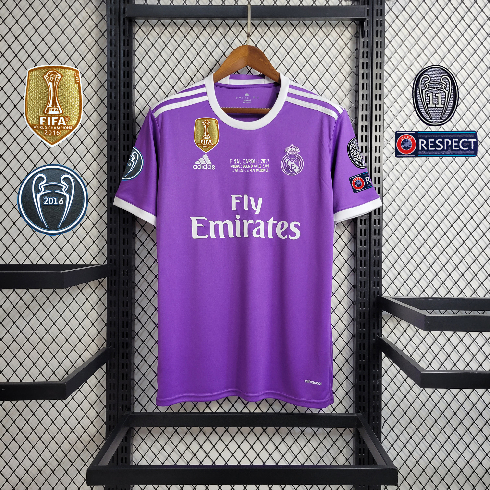 Real Madrid Retro 16-17 Away Jersey - Champions League Final Version - JerseysGala