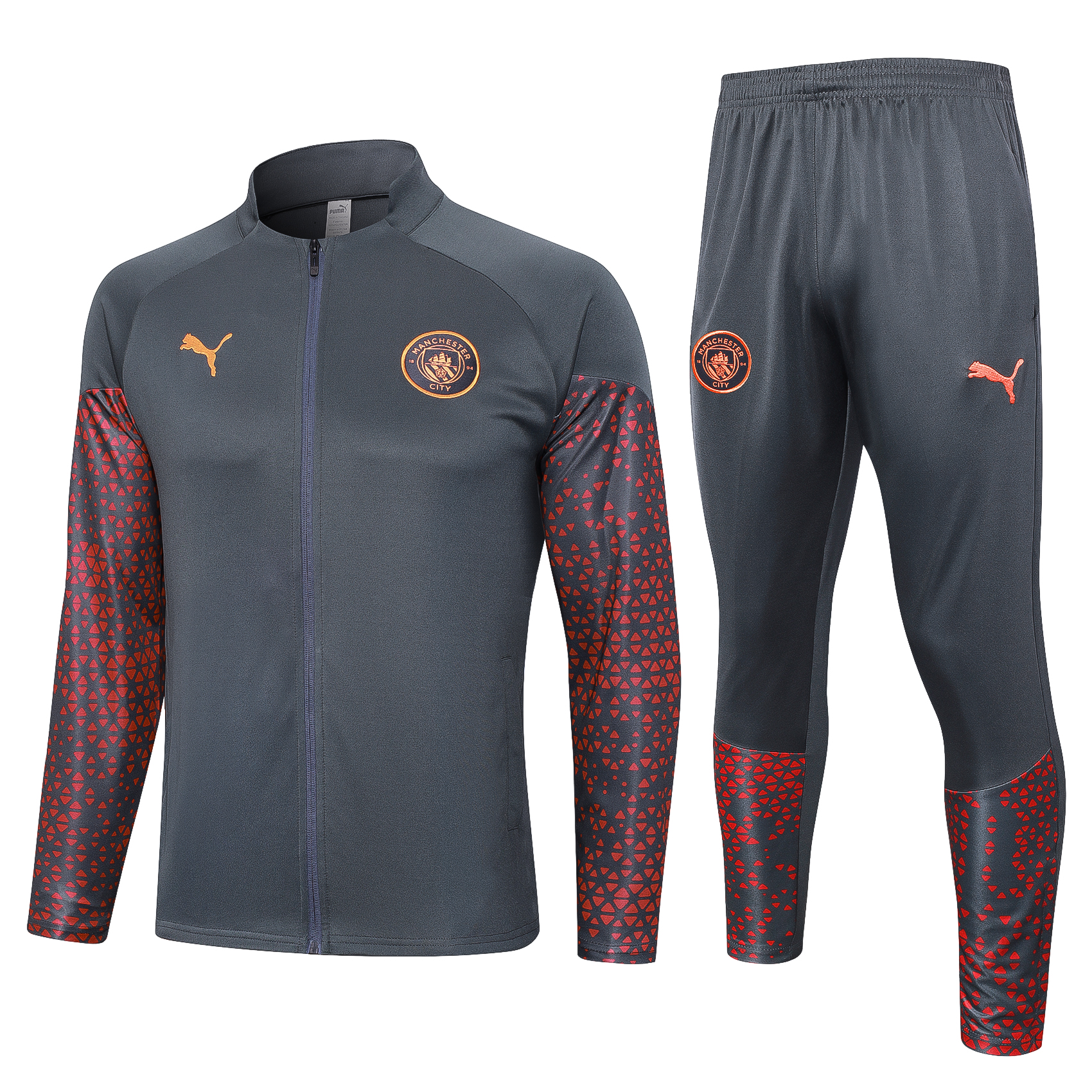 Manchester City 23-24 Jacket Training Tracksuit -Dark Grey - JerseysGala
